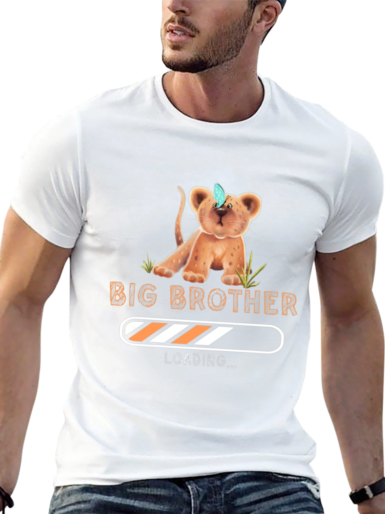 Big Brother Loading T-Shirt - Cute Lion Cub Tee