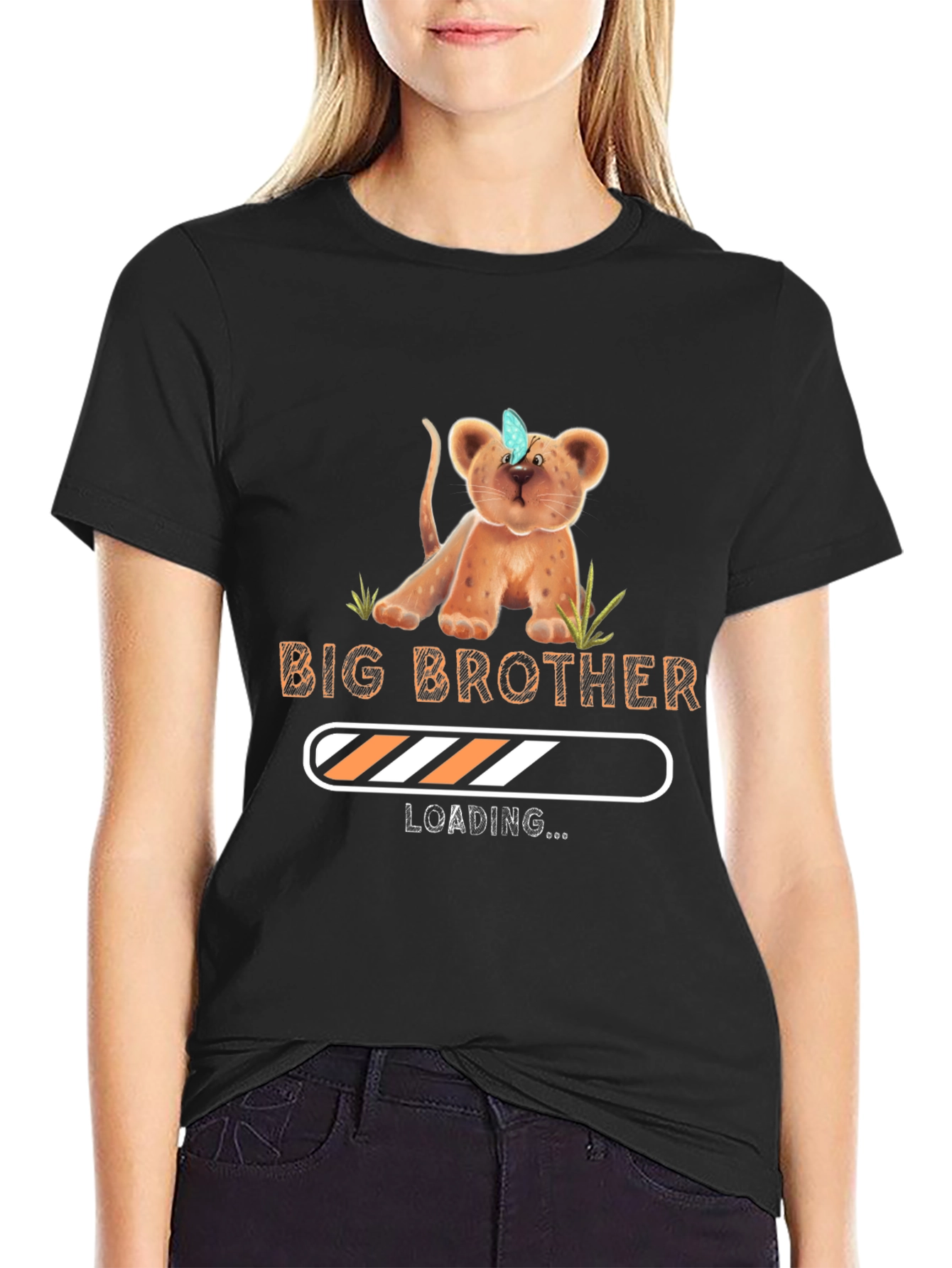 Big Brother Loading T-Shirt - Cute Lion Cub Tee