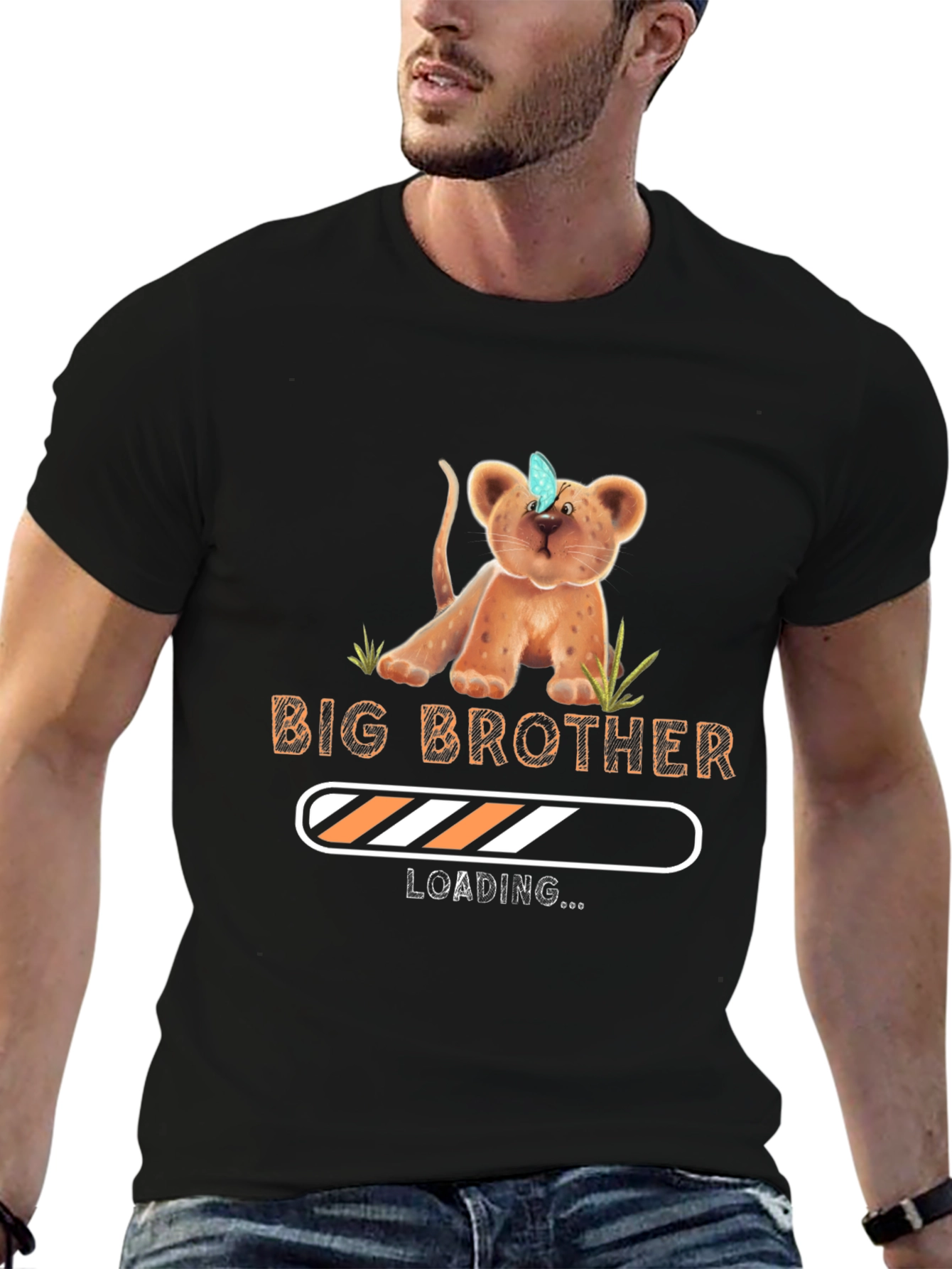 Big Brother Loading T-Shirt - Cute Lion Cub Tee
