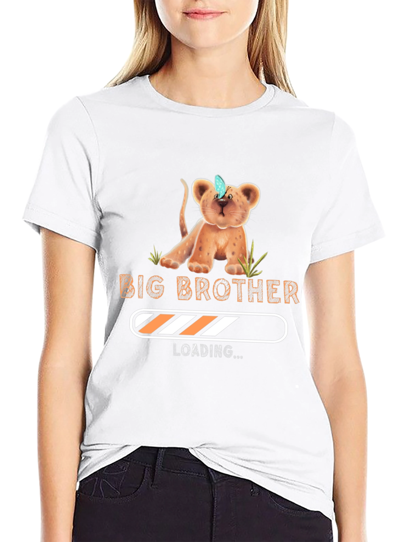 Big Brother Loading T-Shirt - Cute Lion Cub Tee