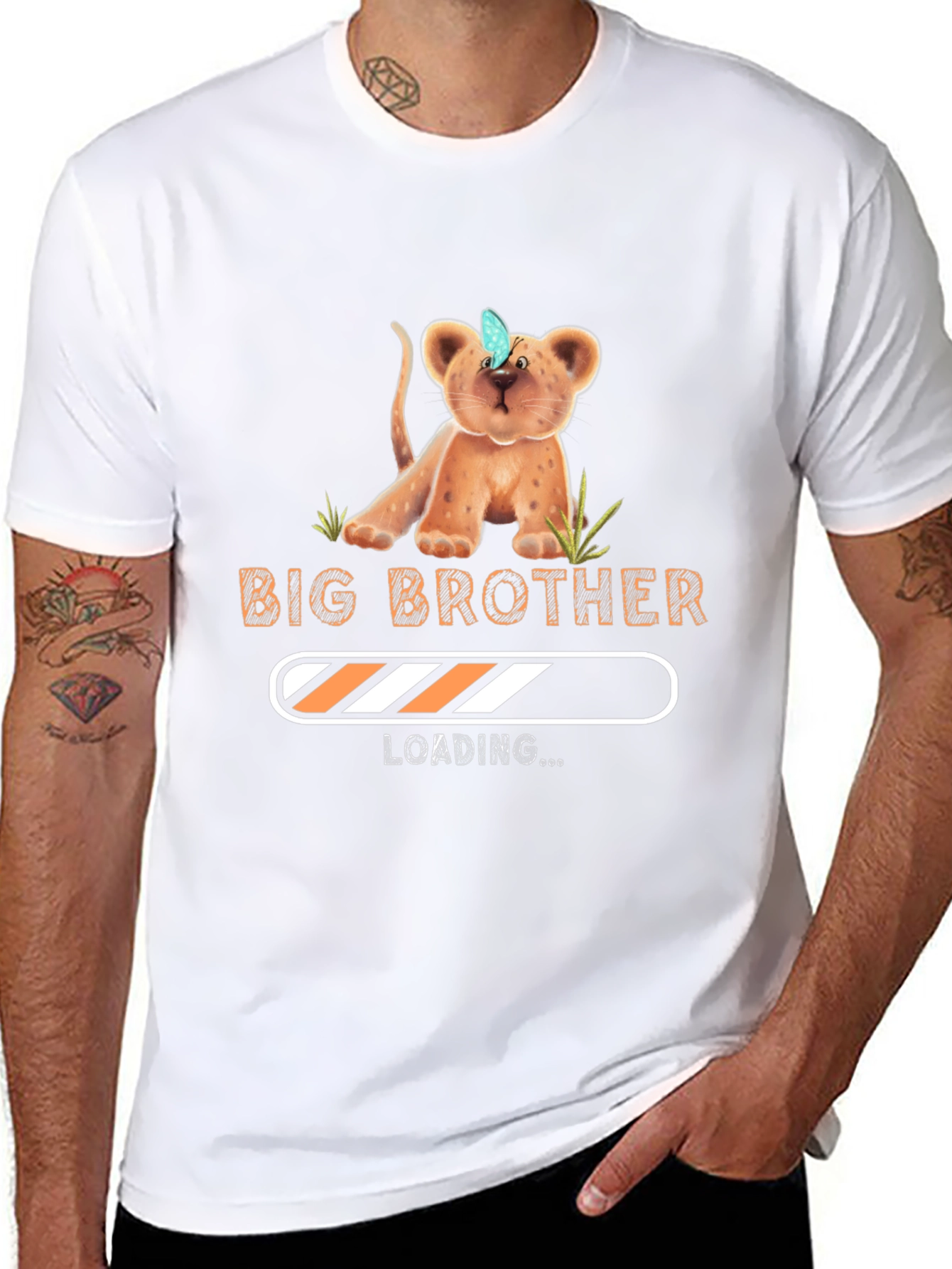 Big Brother Loading T-Shirt - Cute Lion Cub Tee
