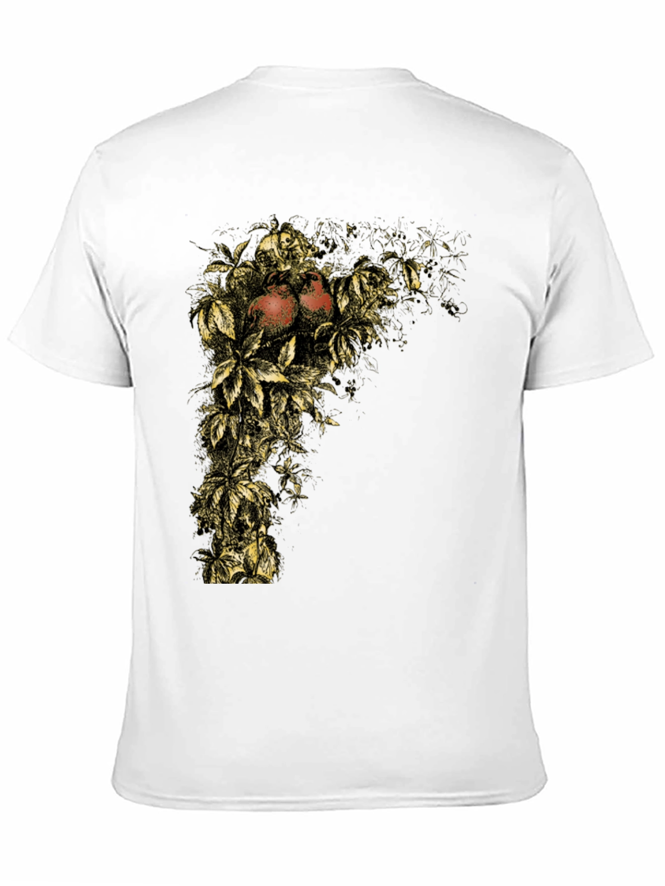 Botanical Pomegranate Graphic Tee - Soft Black Cotton