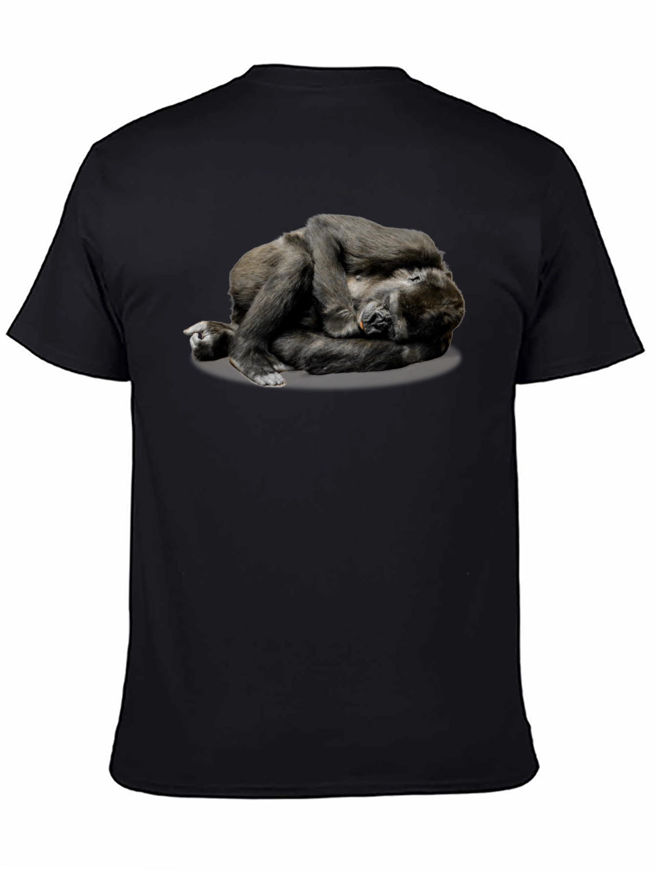Gorilla Napping T-Shirt - Black Casual Comfort