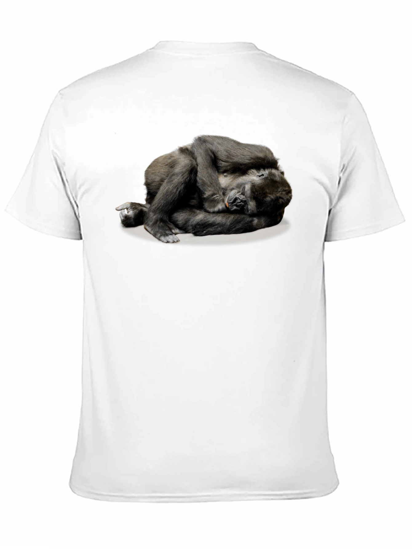 Gorilla Napping T-Shirt - Black Casual Comfort