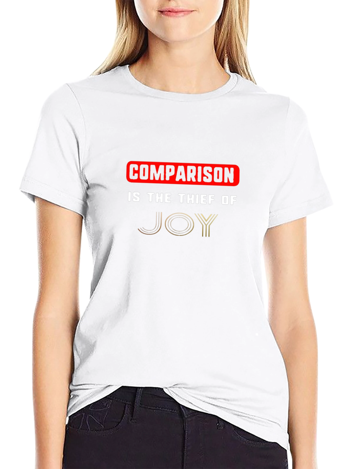 Comparison is Thief of Joy Black Graphic Tee