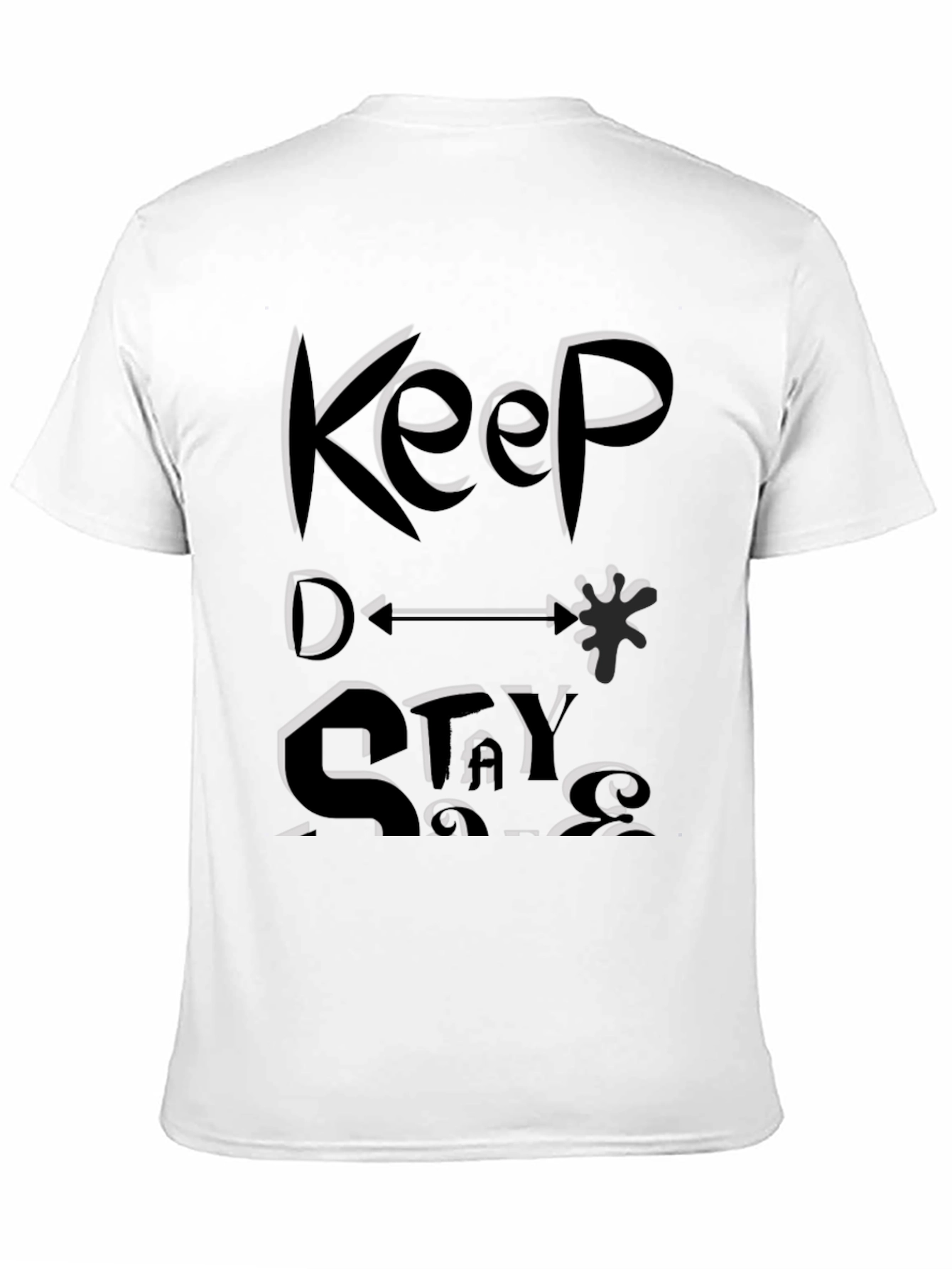 Keep Distance Graphic Black Tee