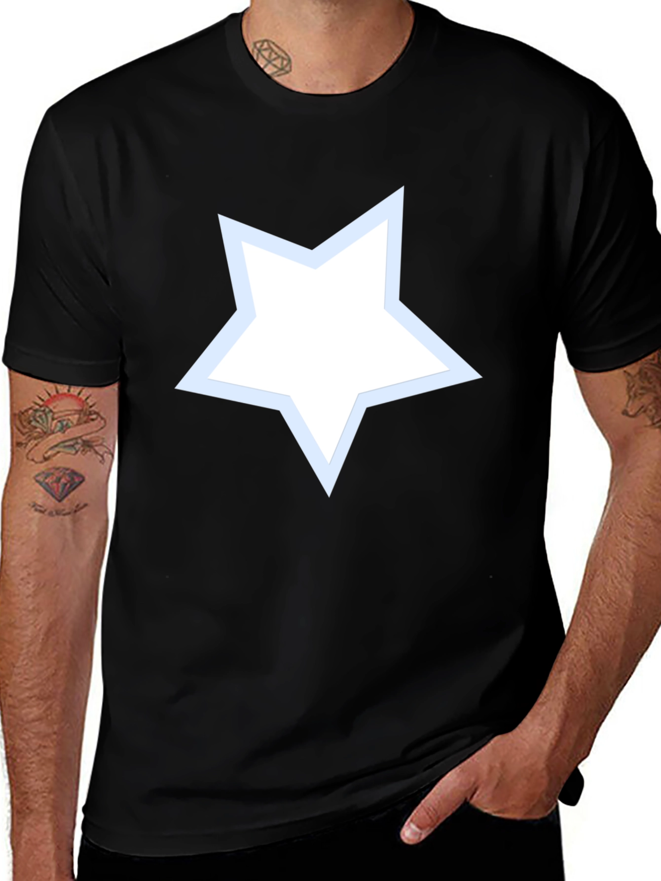 Star Graphic Mens Black T-Shirt