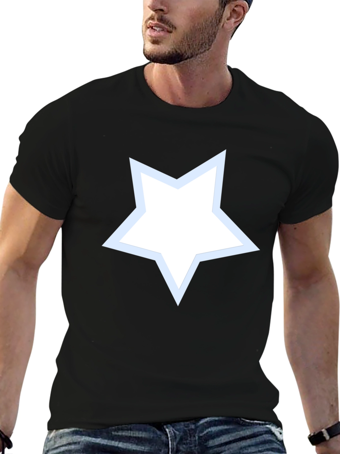 Star Graphic Mens Black T-Shirt