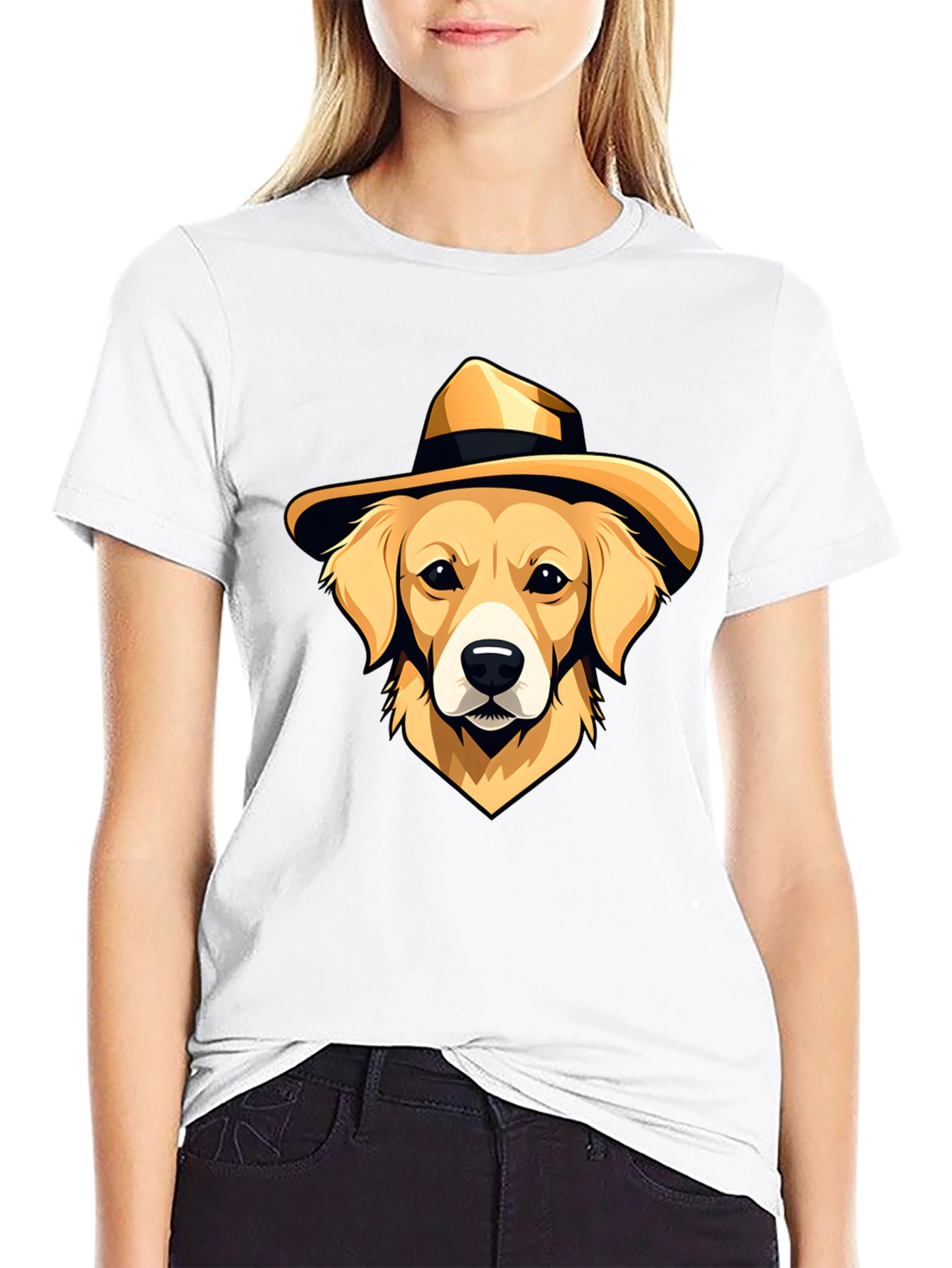 Dog in Hat Graphic T-Shirt - Cool Casual Wear