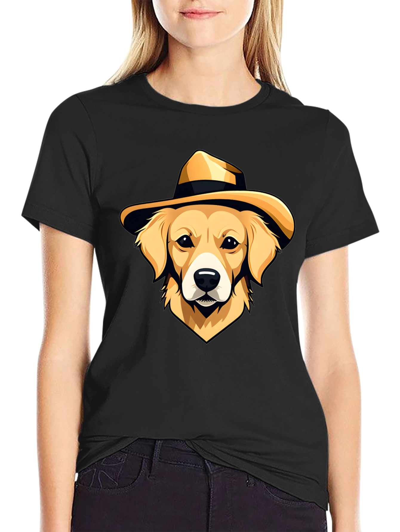 Dog in Hat Graphic T-Shirt - Cool Casual Wear
