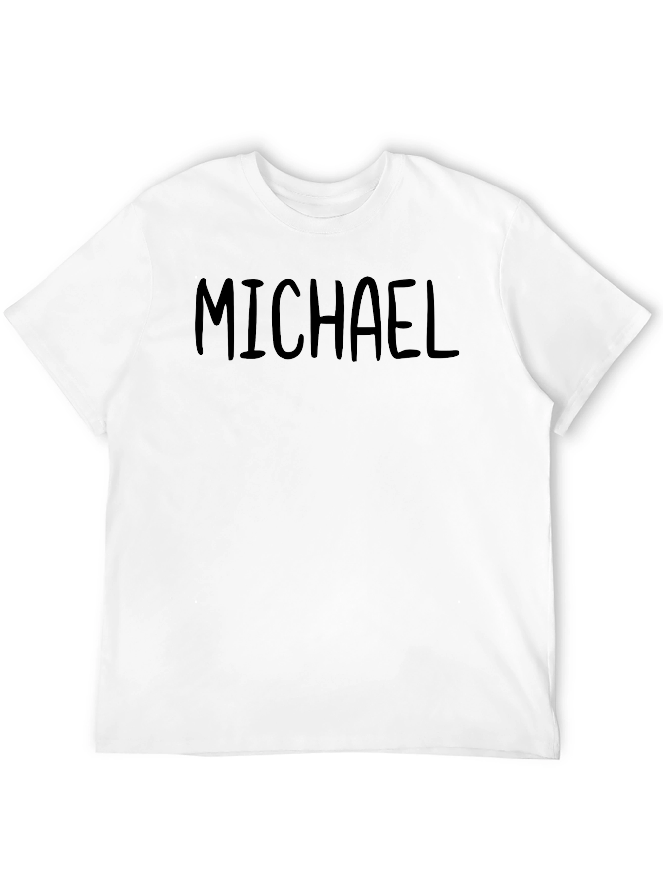 Michael Text Graphic Black Crew Neck T-Shirt