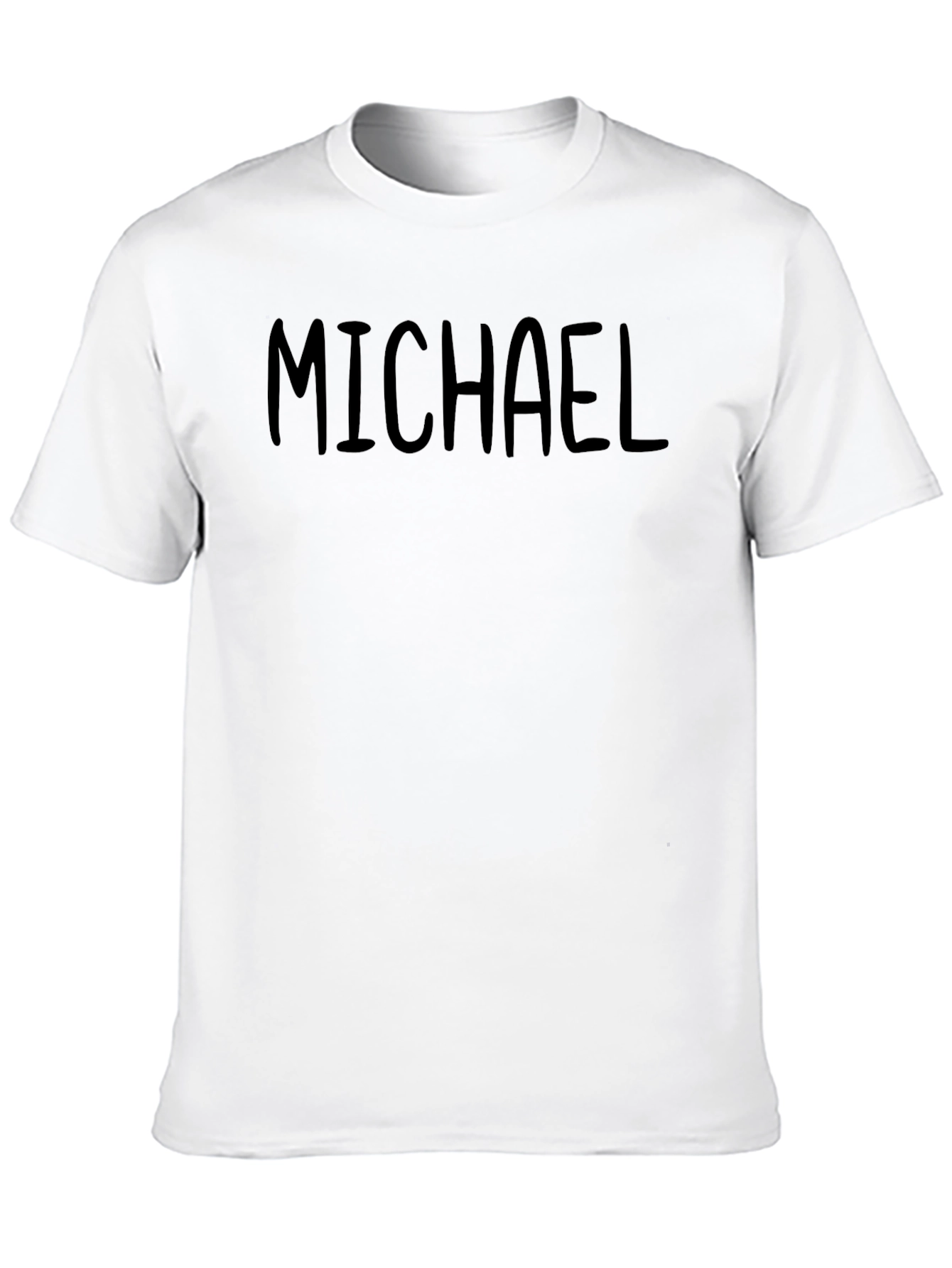 Michael Text Graphic Black Crew Neck T-Shirt