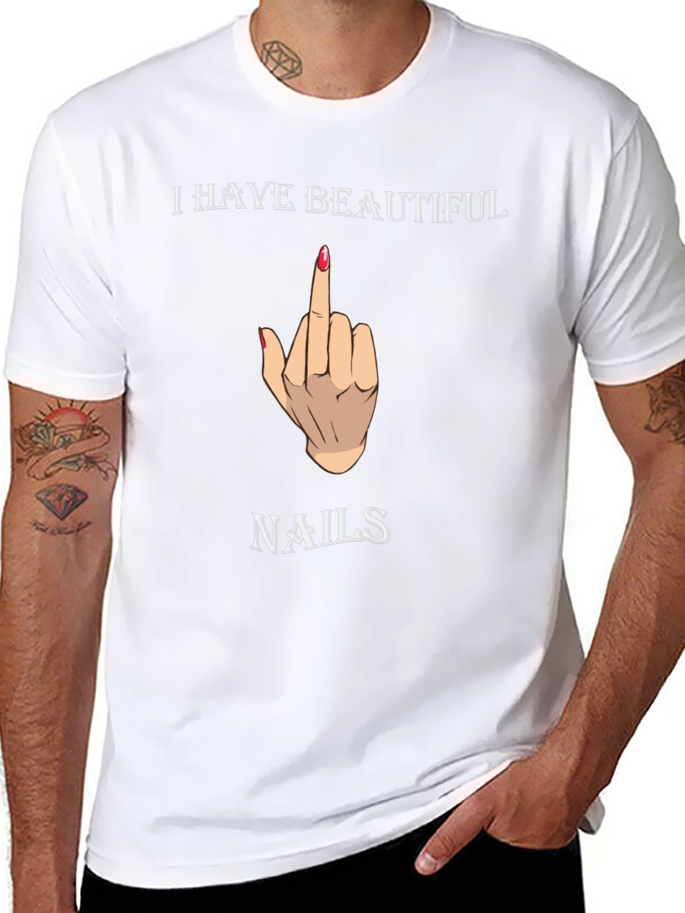 Beautiful Nails Graphic Tee - Funny T-Shirt