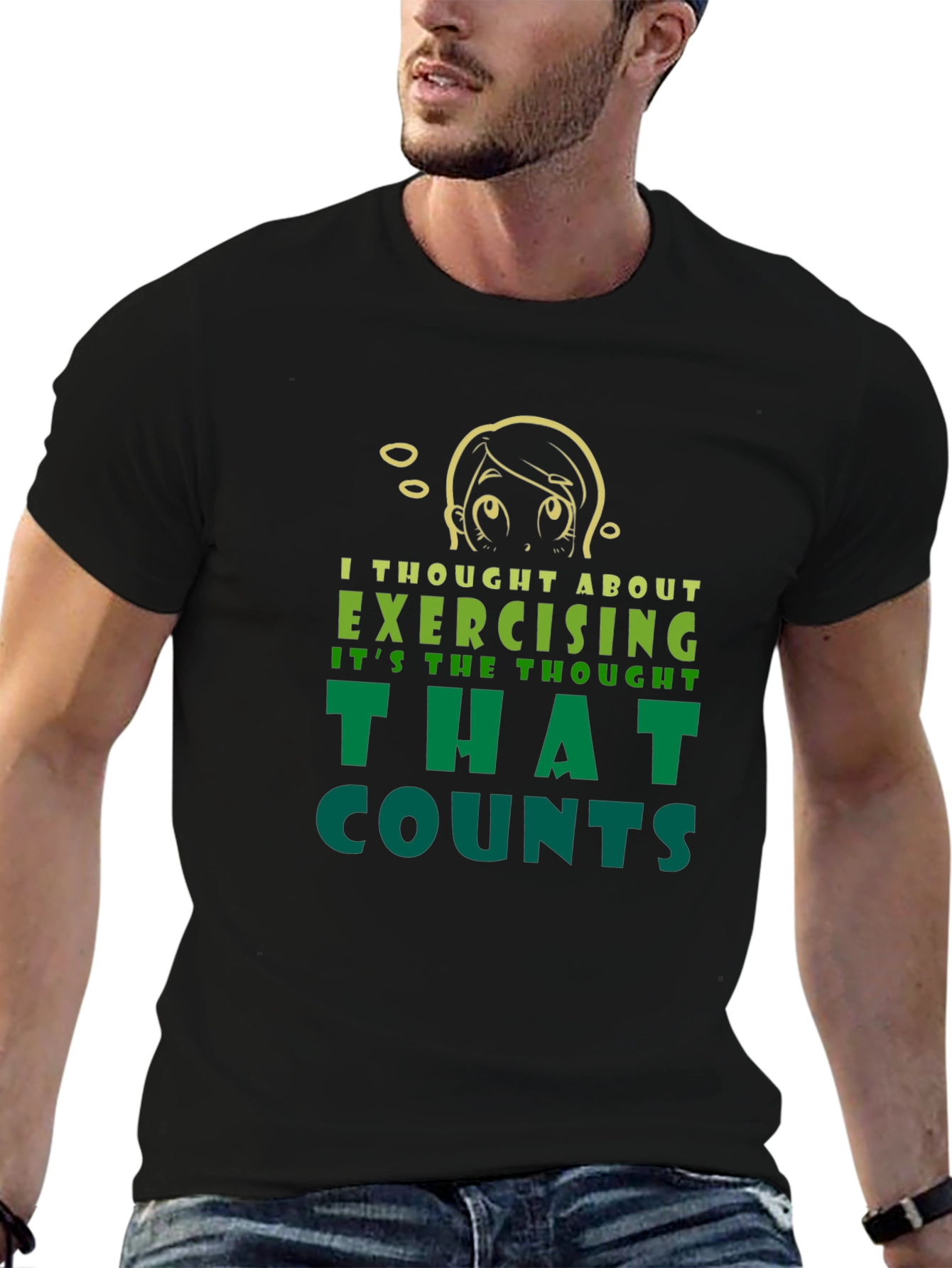 Funny Exercise Thought T-Shirt - Sarcastic Workout Tee