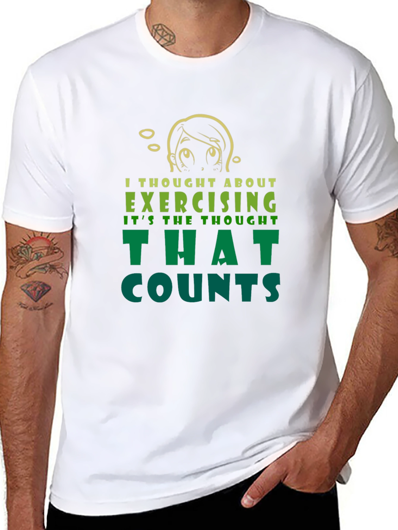 Funny Exercise Thought T-Shirt - Sarcastic Workout Tee