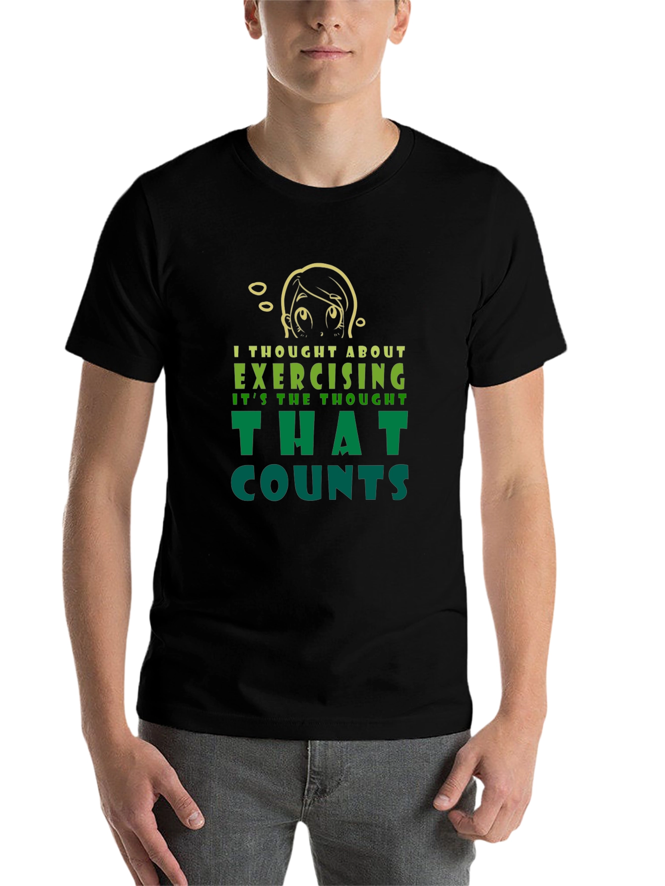 Funny Exercise Thought T-Shirt - Sarcastic Workout Tee