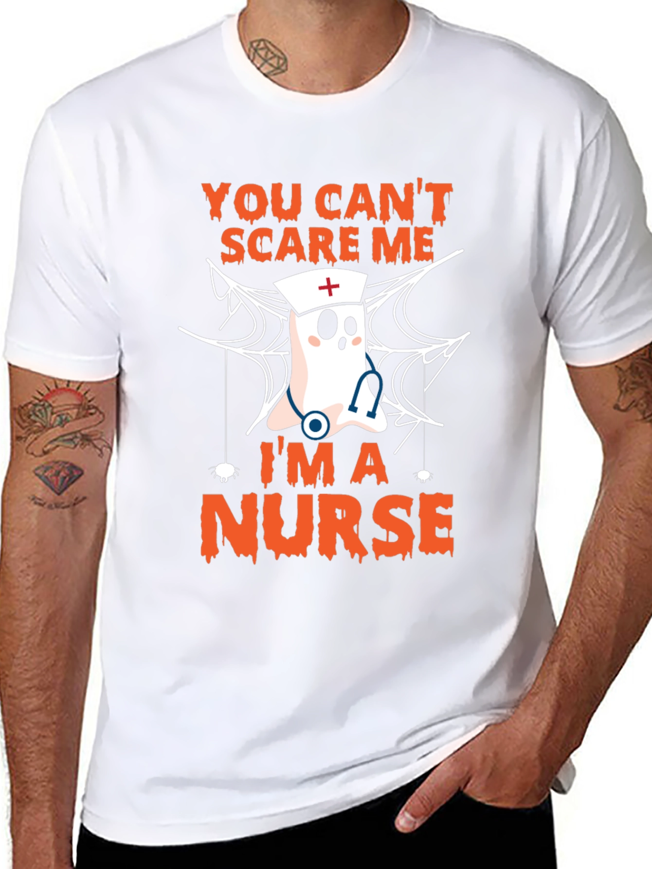 Halloween Nurse T-Shirt - You Cant Scare Me