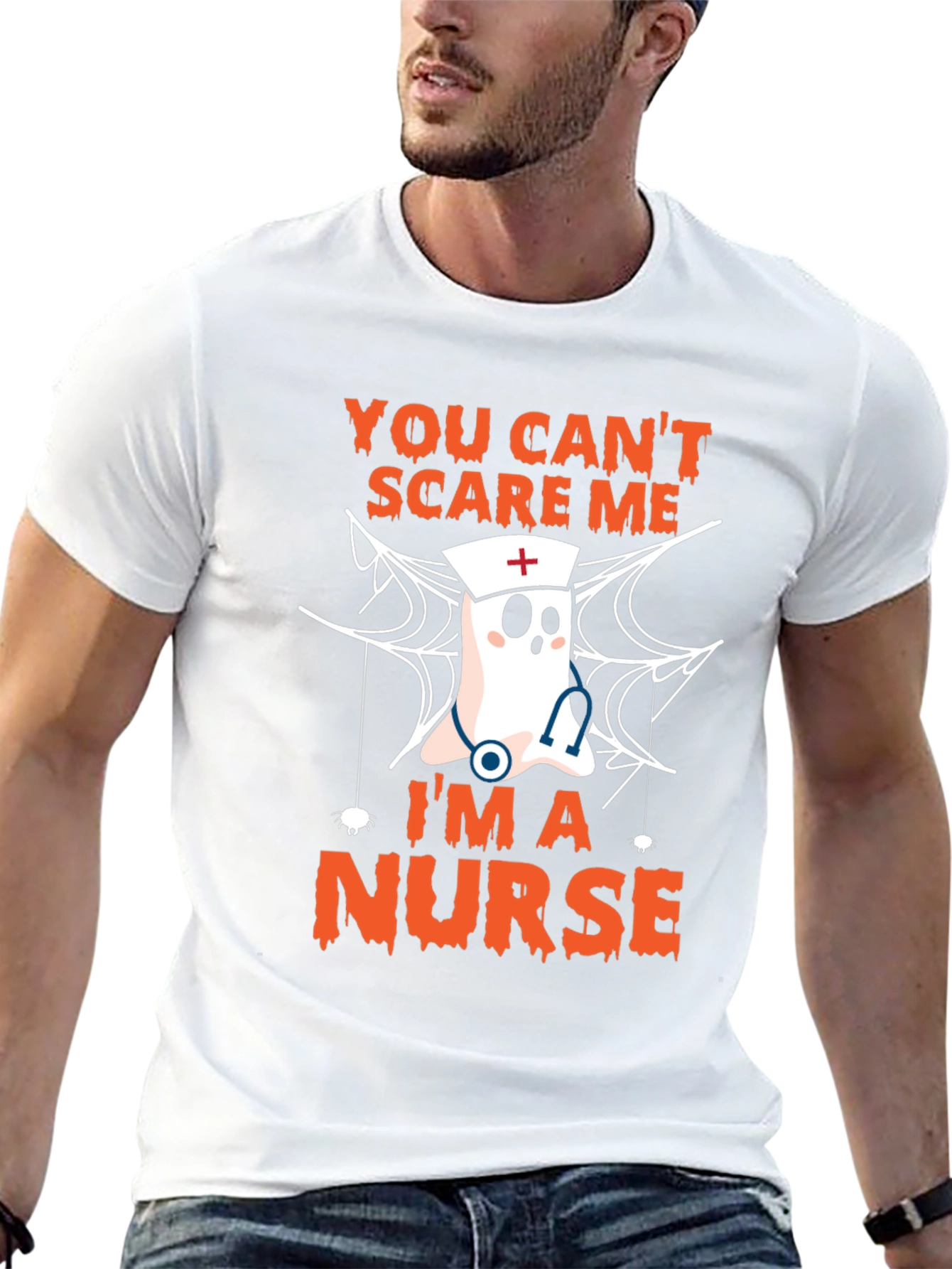 Halloween Nurse T-Shirt - You Cant Scare Me