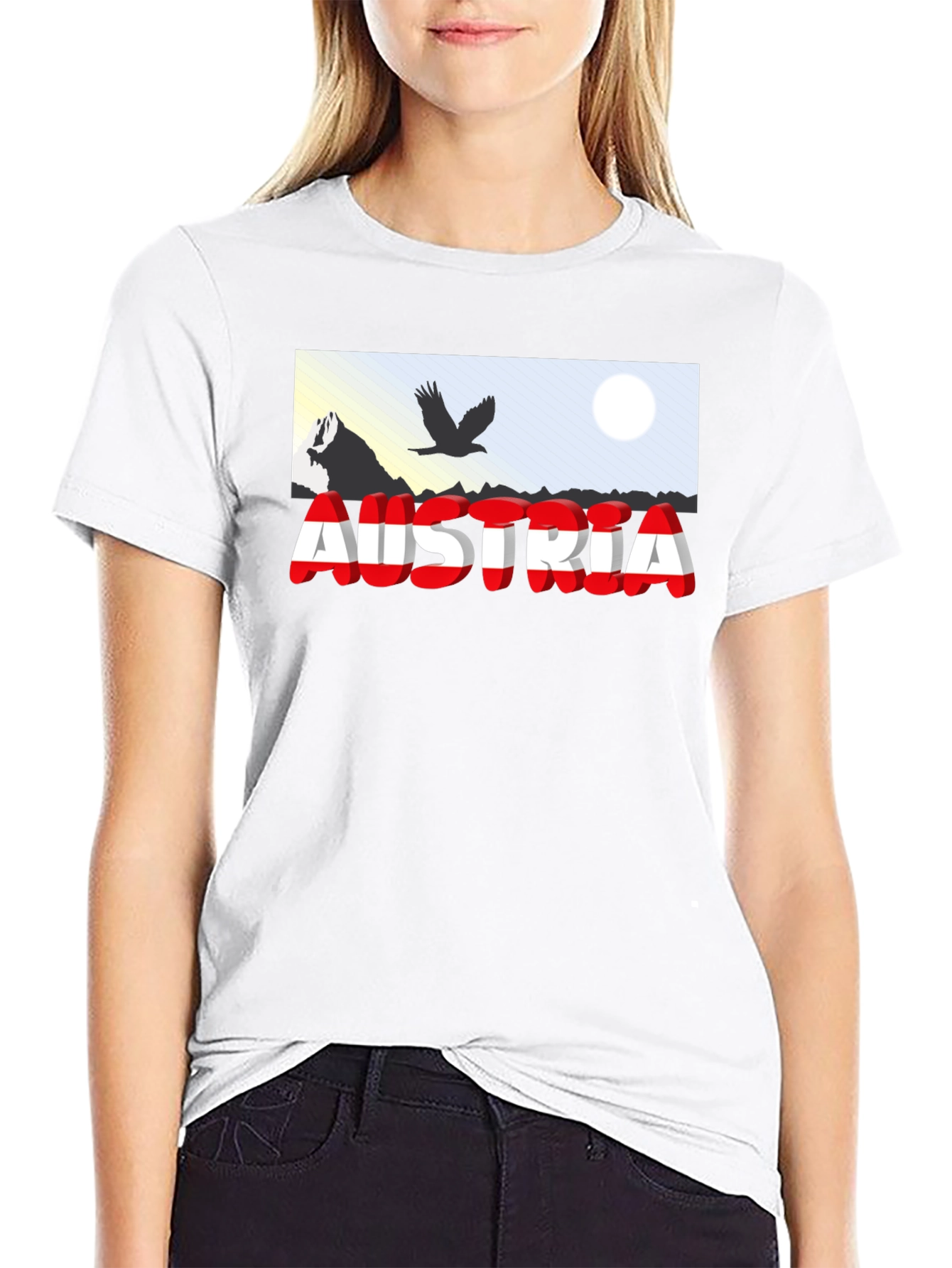 Austria Graphic T-Shirt - Black Short Sleeve Tee