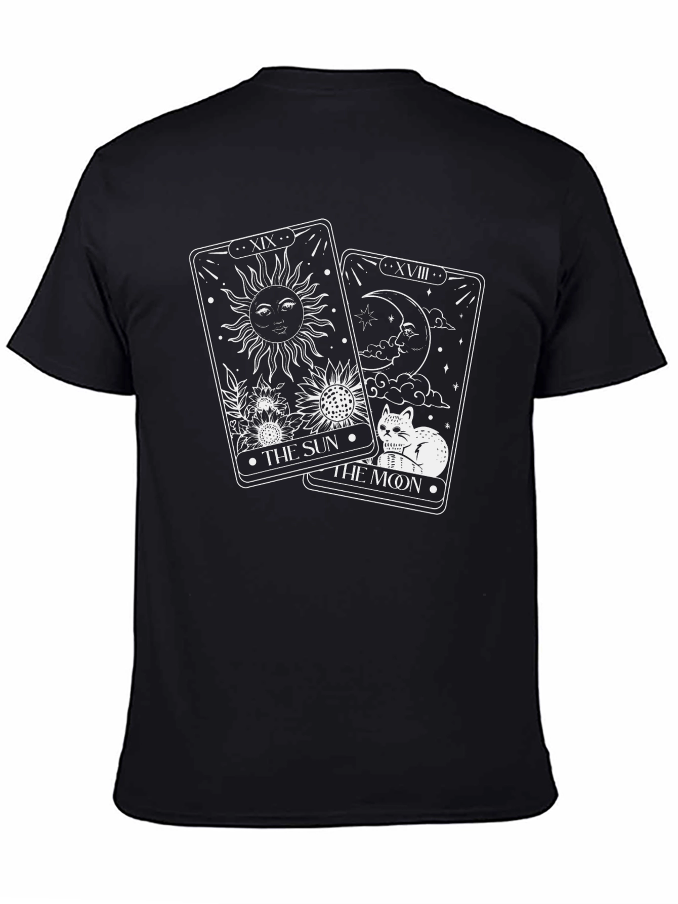 Sun & Moon Tarot Card Black Graphic Tee