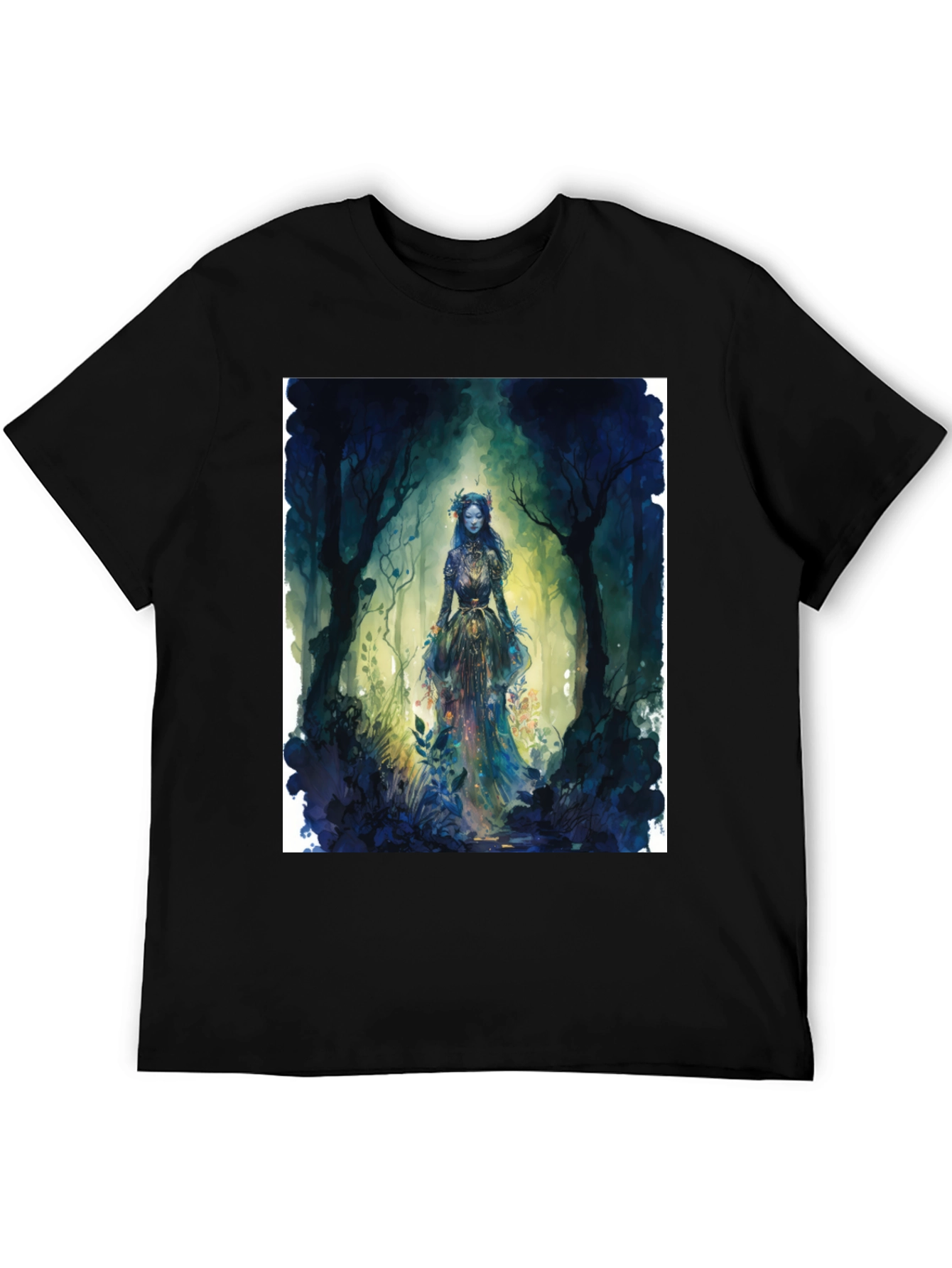 Mystic Forest Queen Graphic Tee - Black