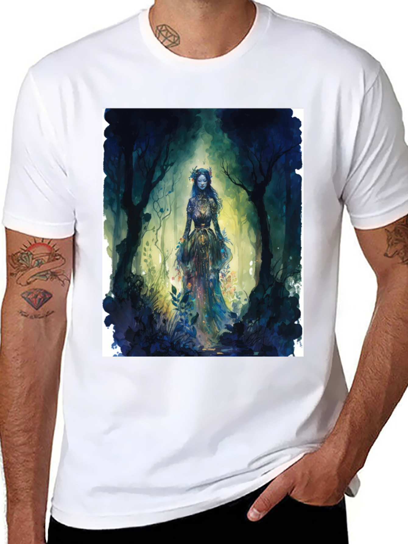 Mystic Forest Queen Graphic Tee - Black