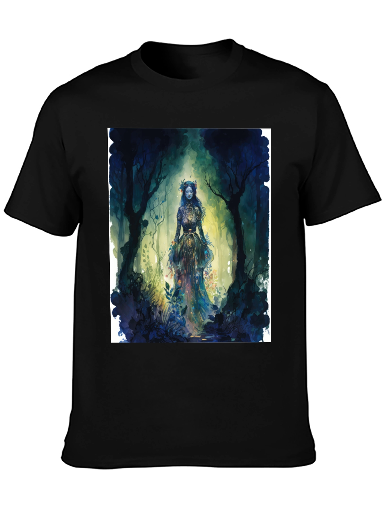 Mystic Forest Queen Graphic Tee - Black