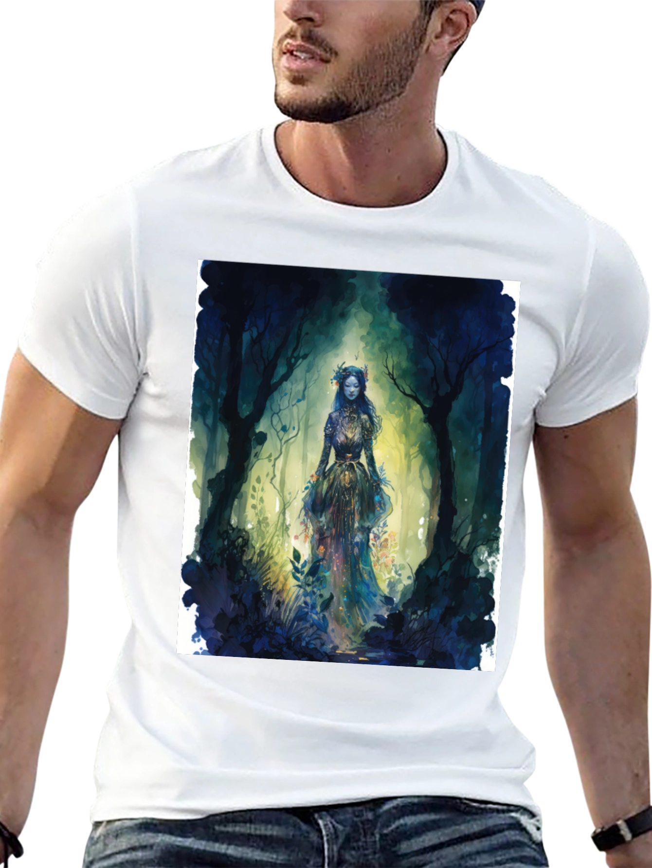 Mystic Forest Queen Graphic Tee - Black