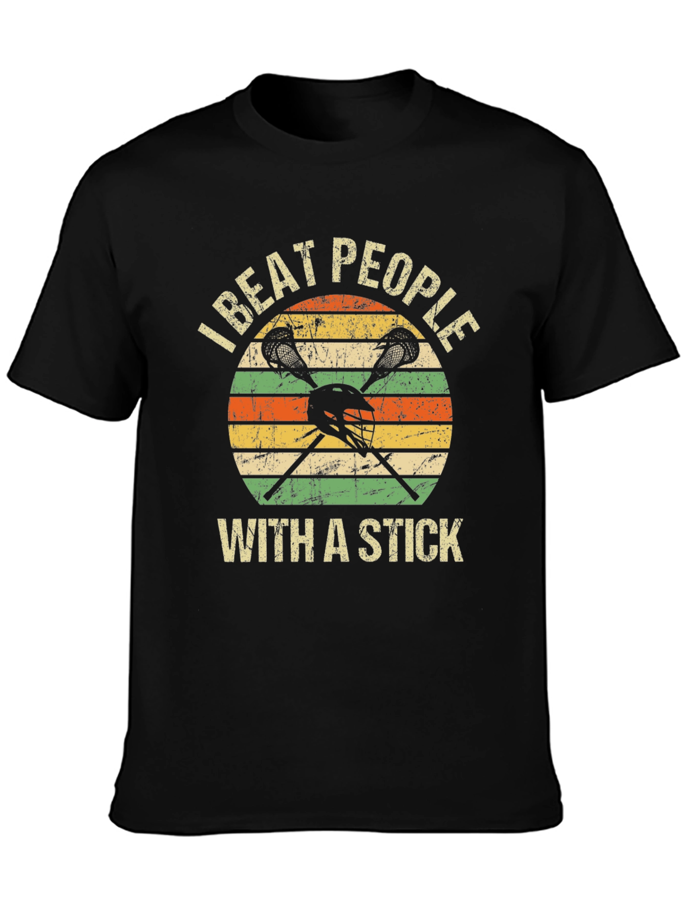 Lacrosse I Beat People With a Stick Graphic Tee