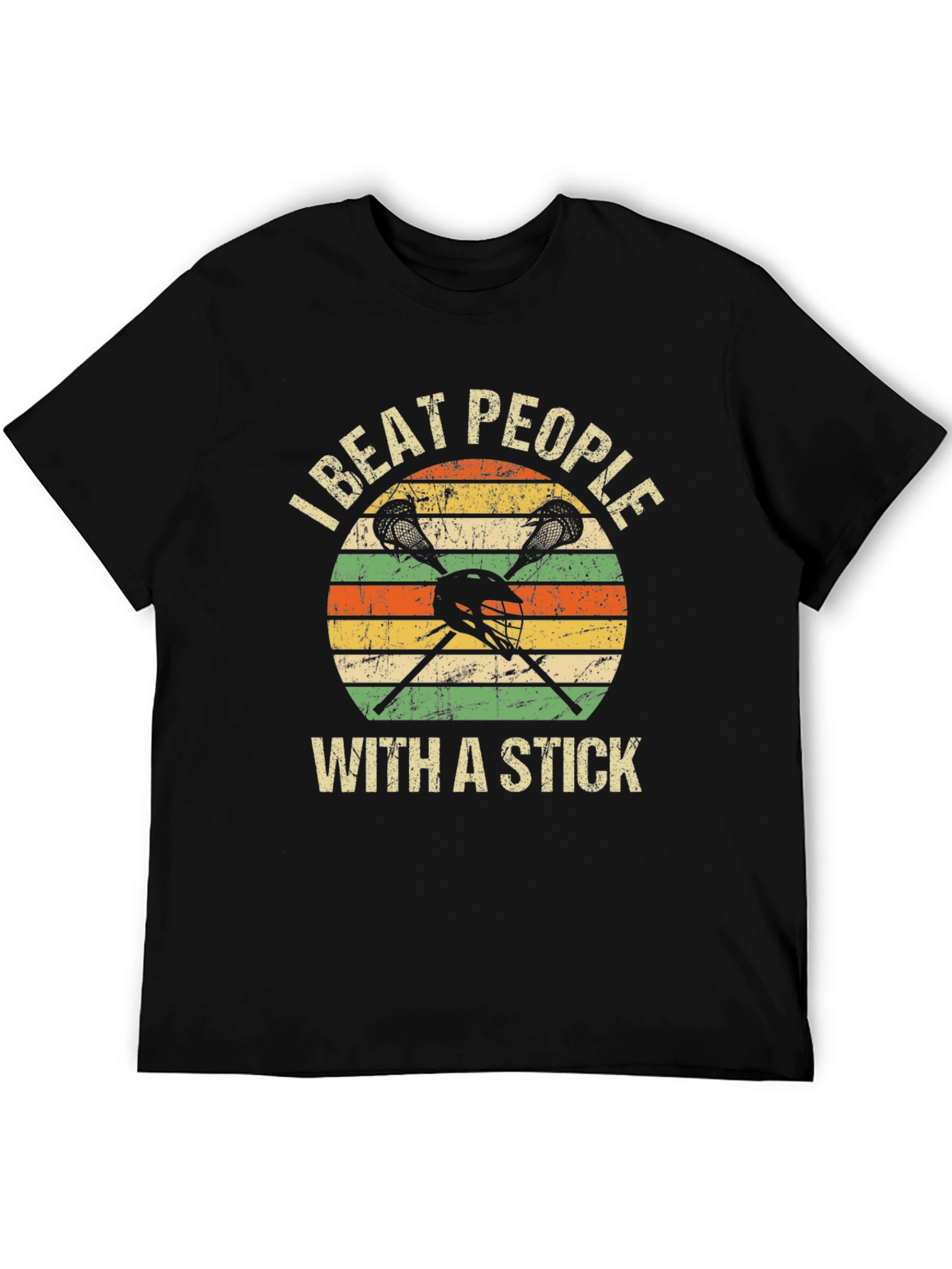 Lacrosse I Beat People With a Stick Graphic Tee