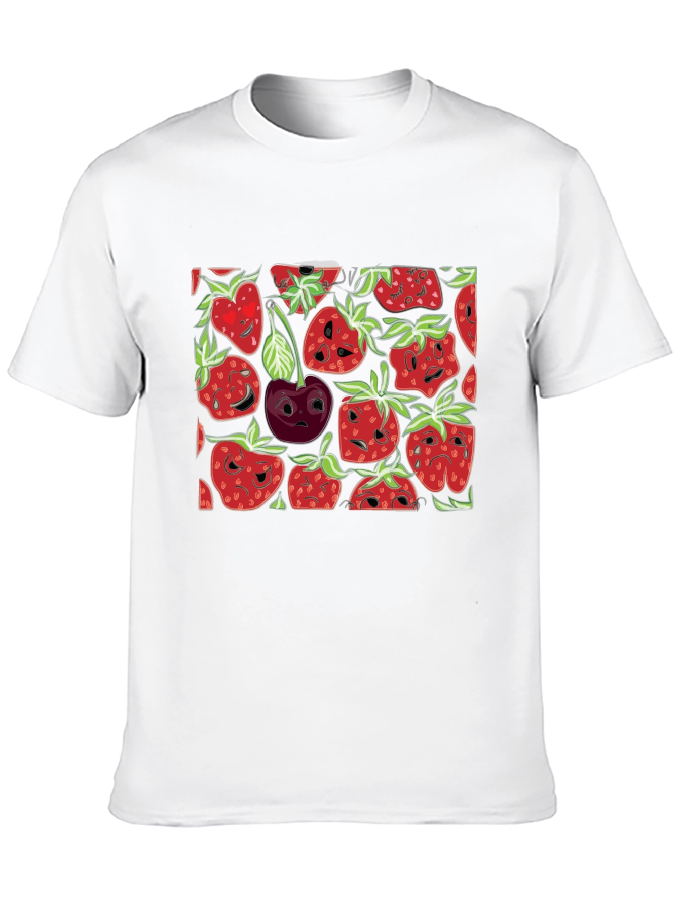 Strawberry Face T-Shirt - Black