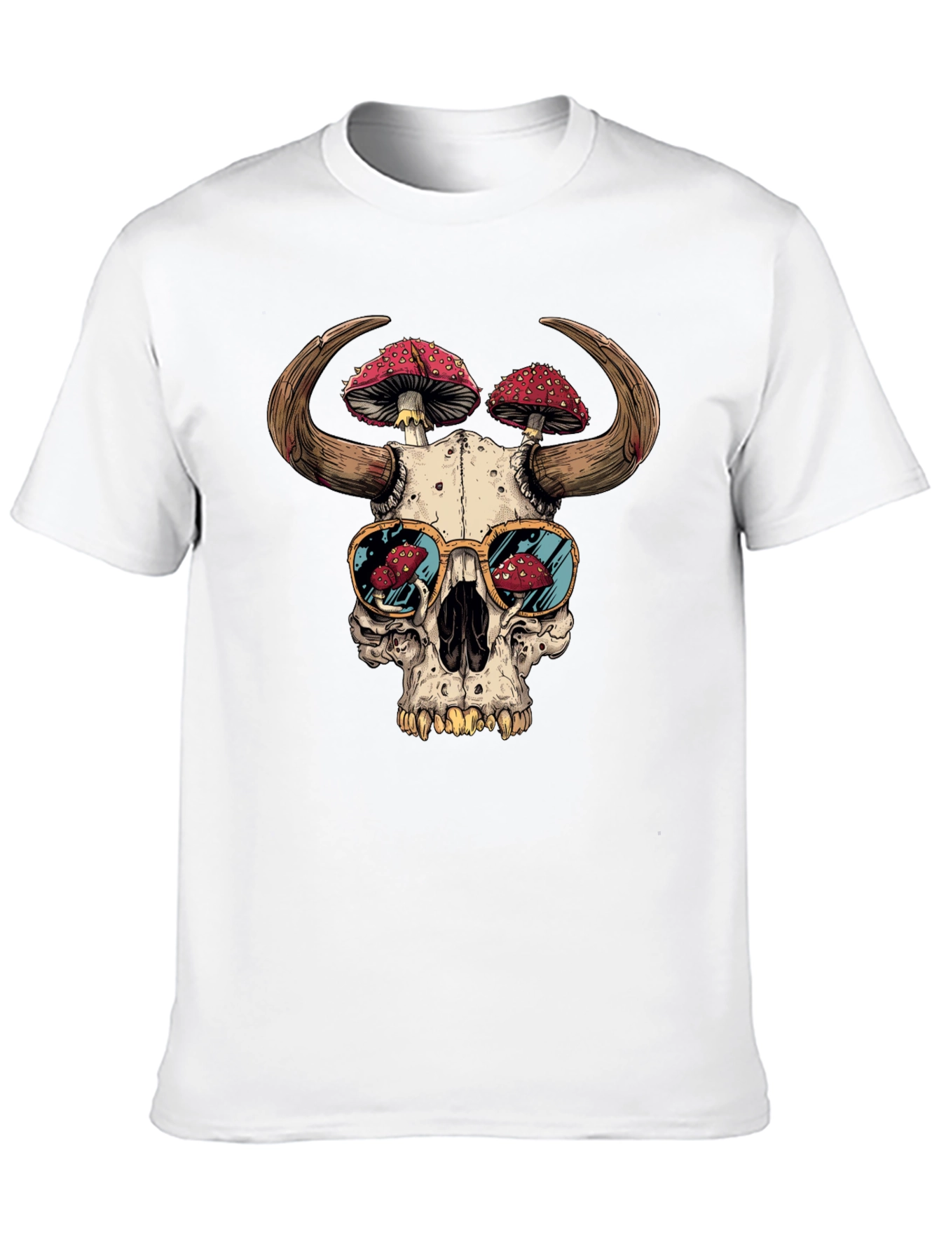 Skull Mushroom Horns T-Shirt