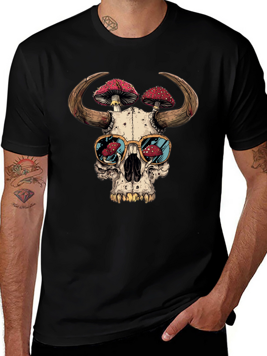 Skull Mushroom Horns T-Shirt