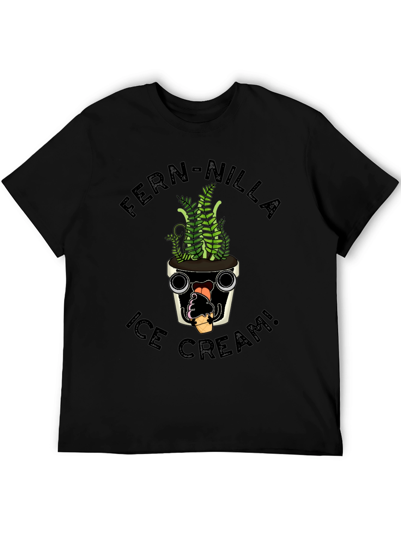 Fern-Nilla Ice Cream Black T-Shirt