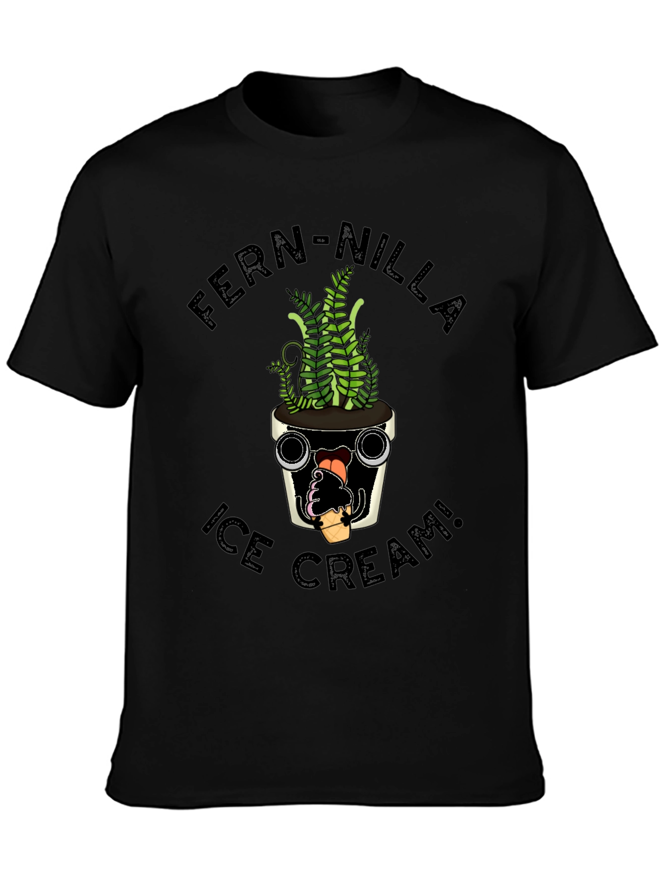 Fern-Nilla Ice Cream Black T-Shirt