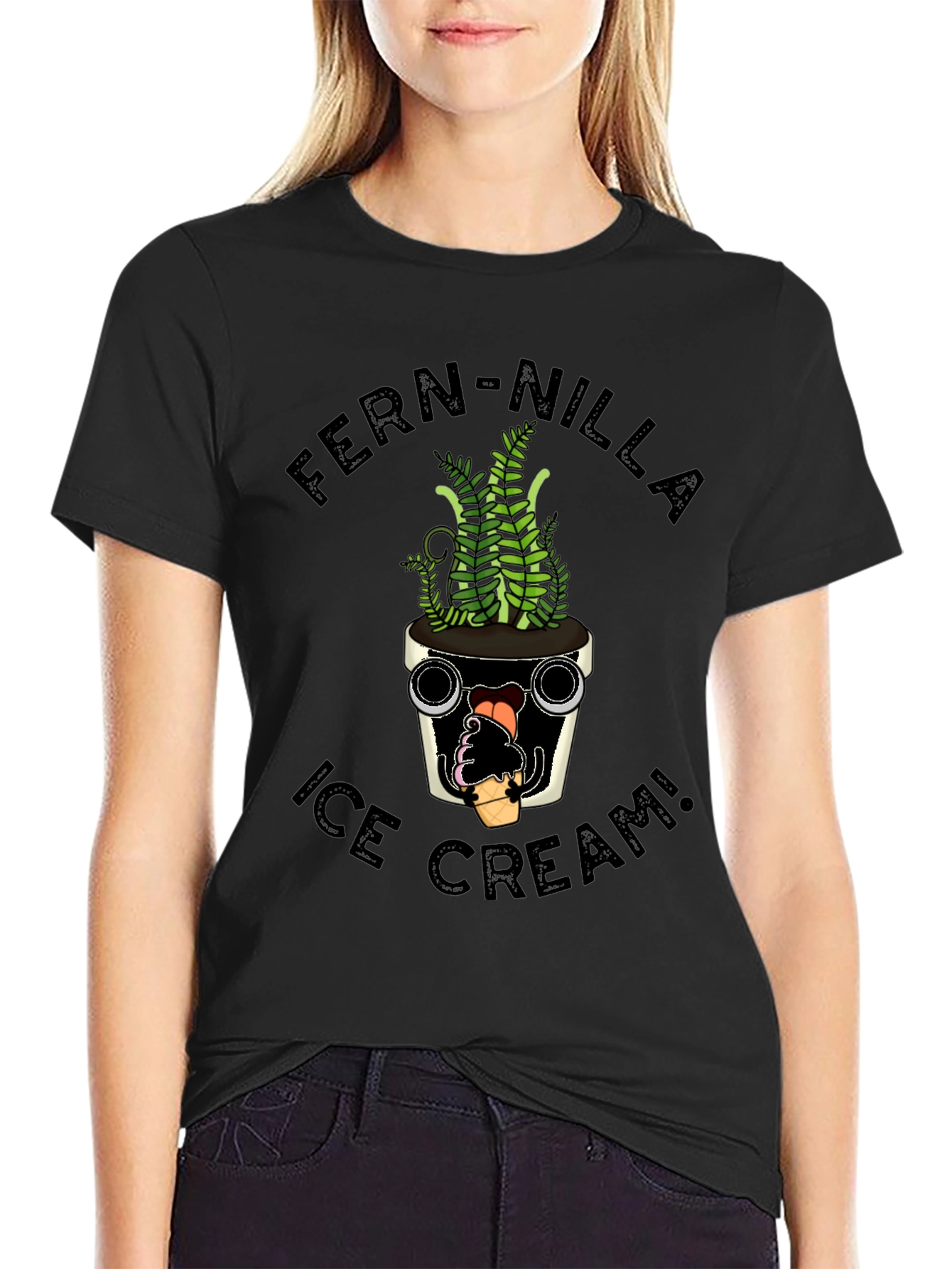 Fern-Nilla Ice Cream Black T-Shirt