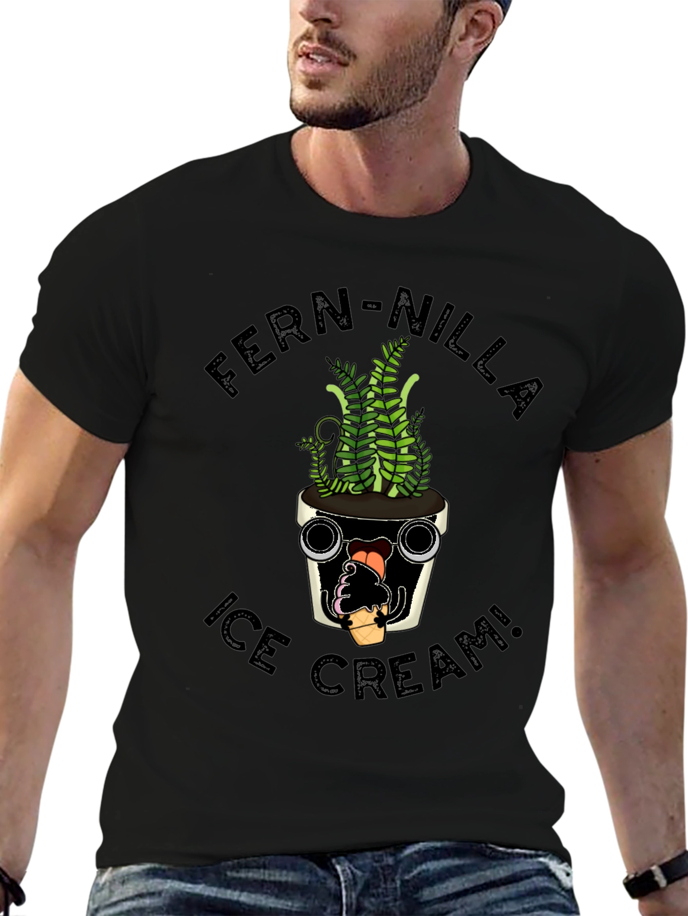 Fern-Nilla Ice Cream Black T-Shirt