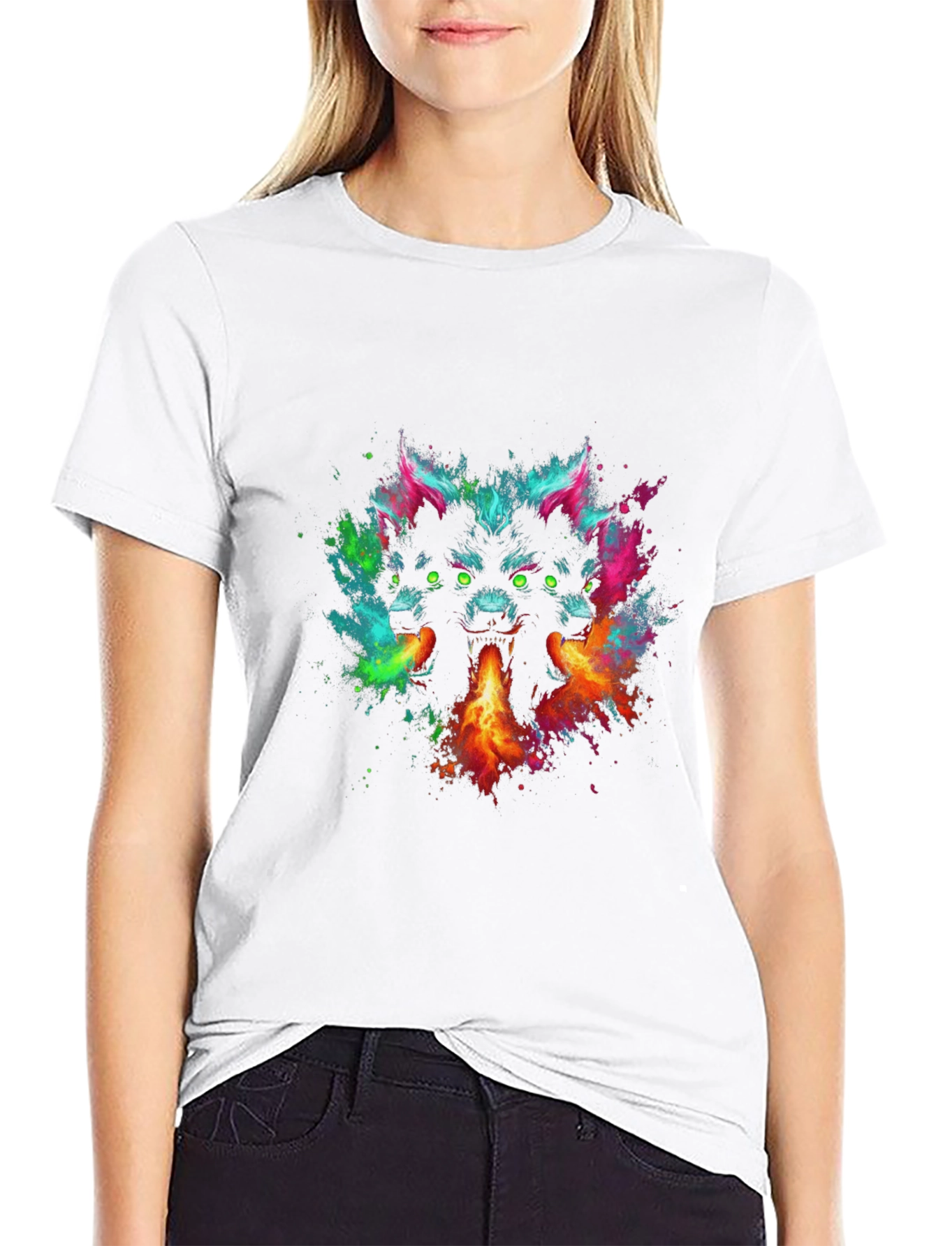 Cerberus Fire Breath T-Shirt - Vivid Graphic Tee