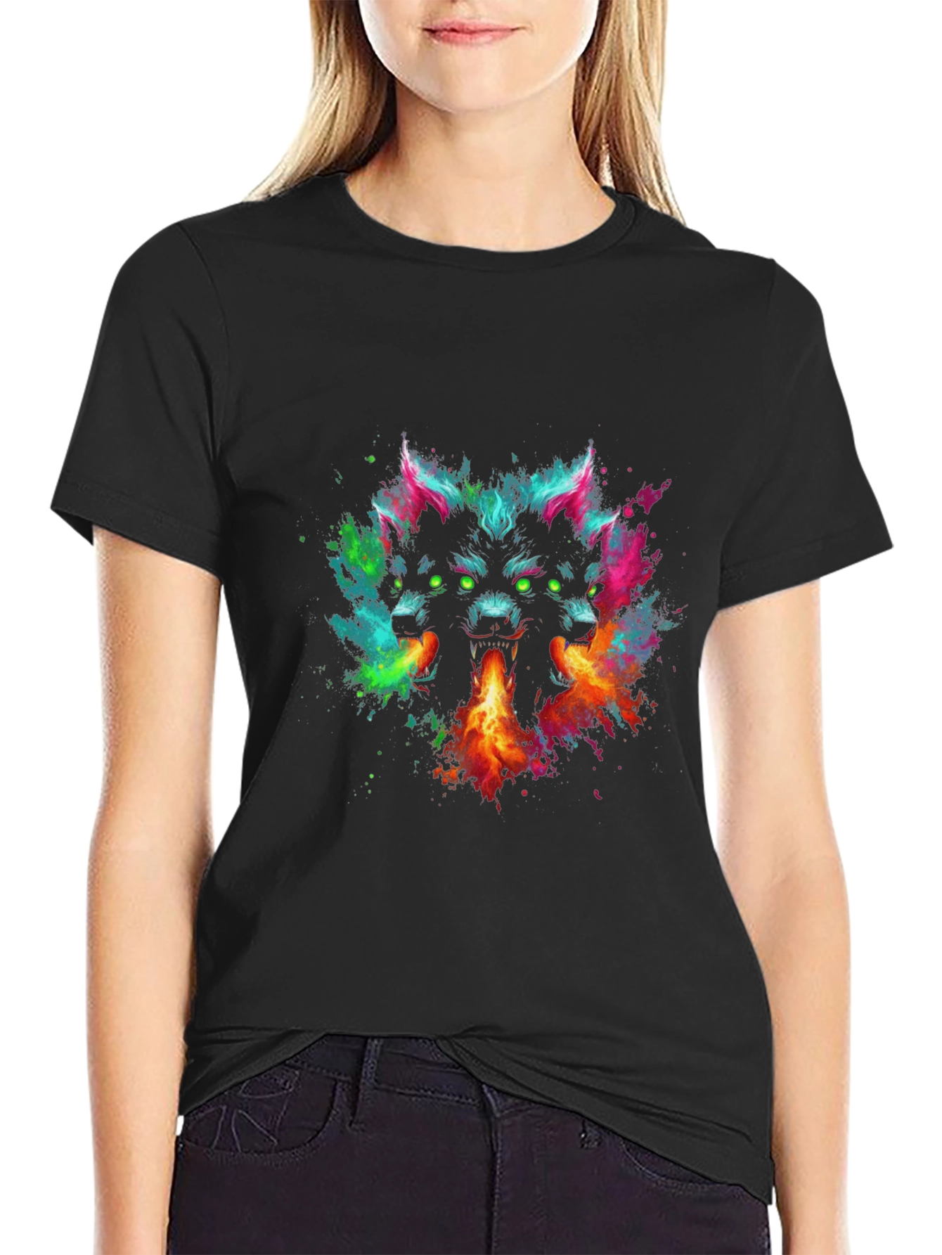 Cerberus Fire Breath T-Shirt - Vivid Graphic Tee