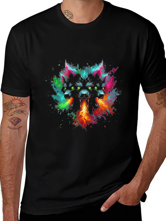 Cerberus Fire Breath T-Shirt - Vivid Graphic Tee