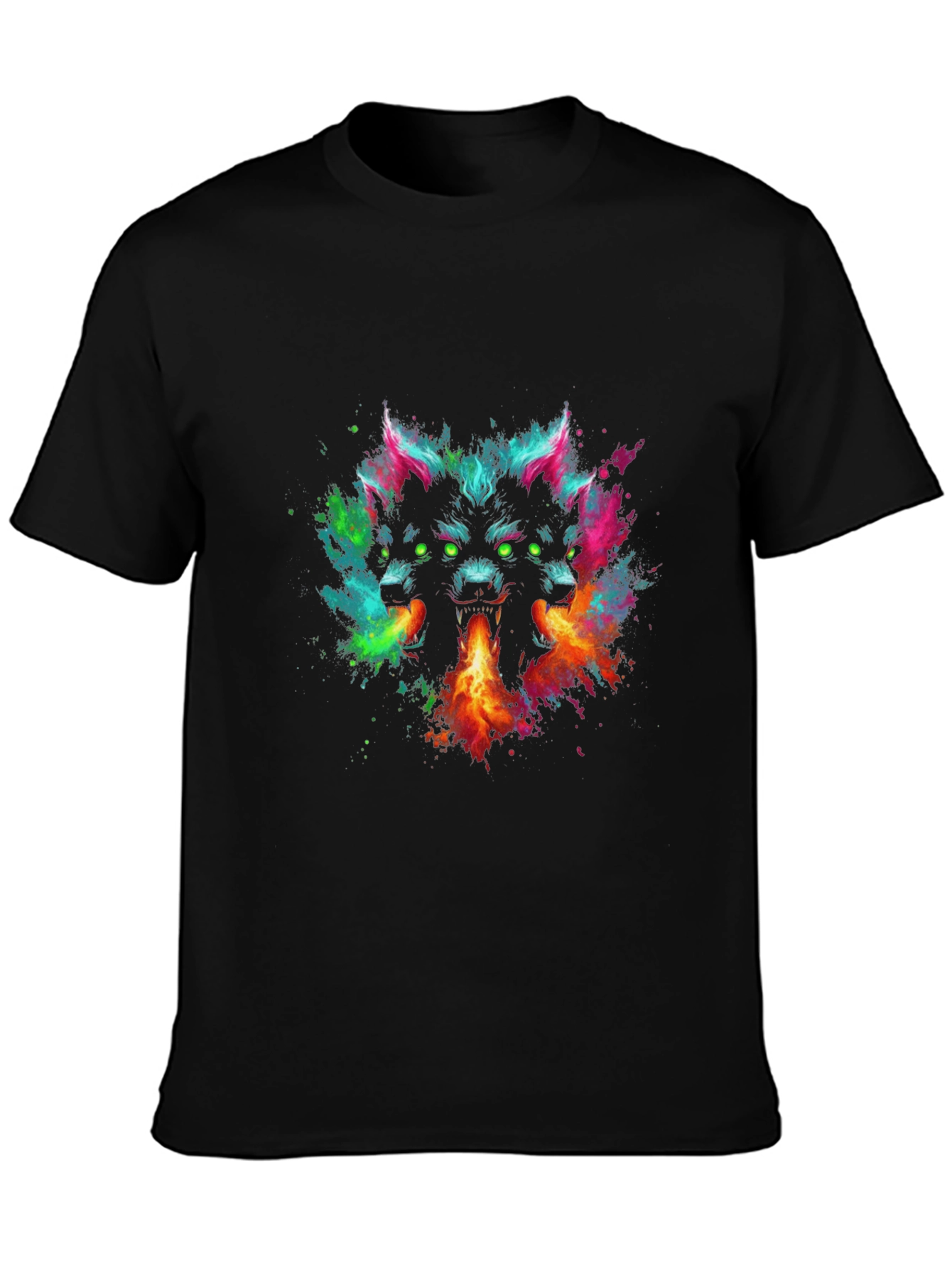 Cerberus Fire Breath T-Shirt - Vivid Graphic Tee
