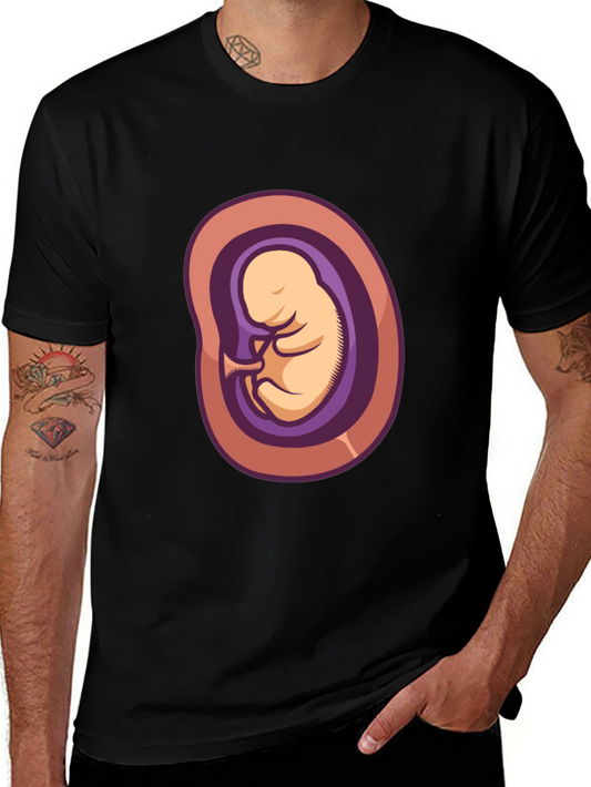 Embryo Graphic Tee - Black Cotton Shirt