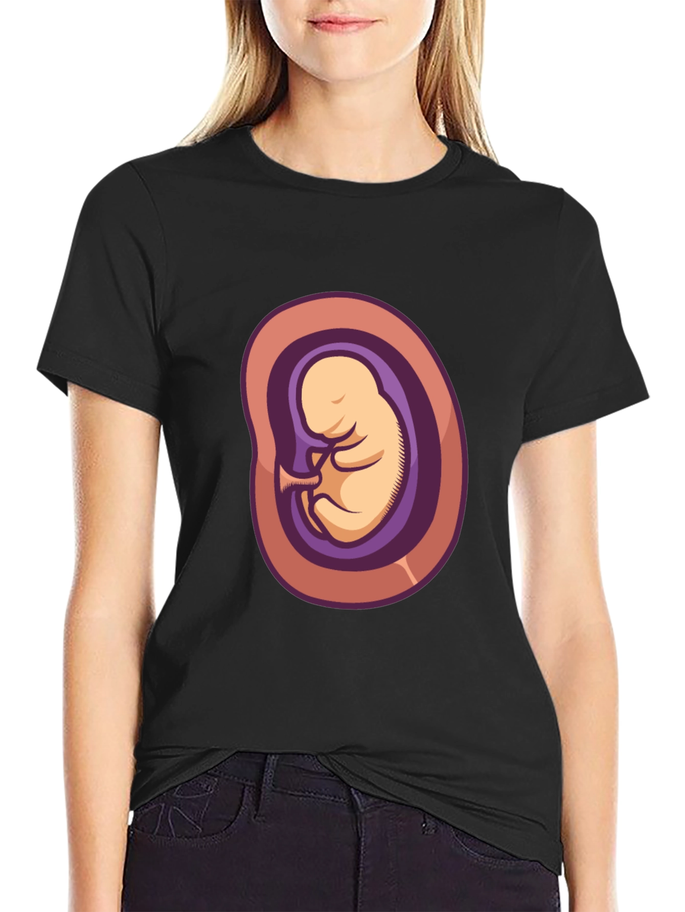 Embryo Graphic Tee - Black Cotton Shirt