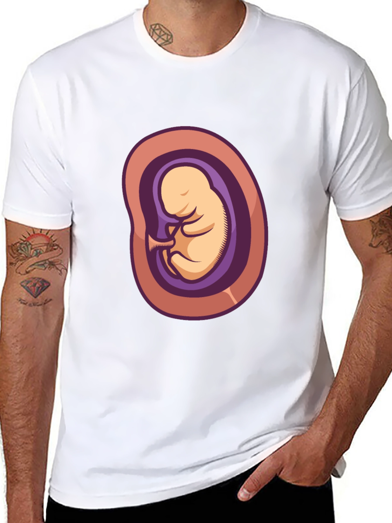 Embryo Graphic Tee - Black Cotton Shirt