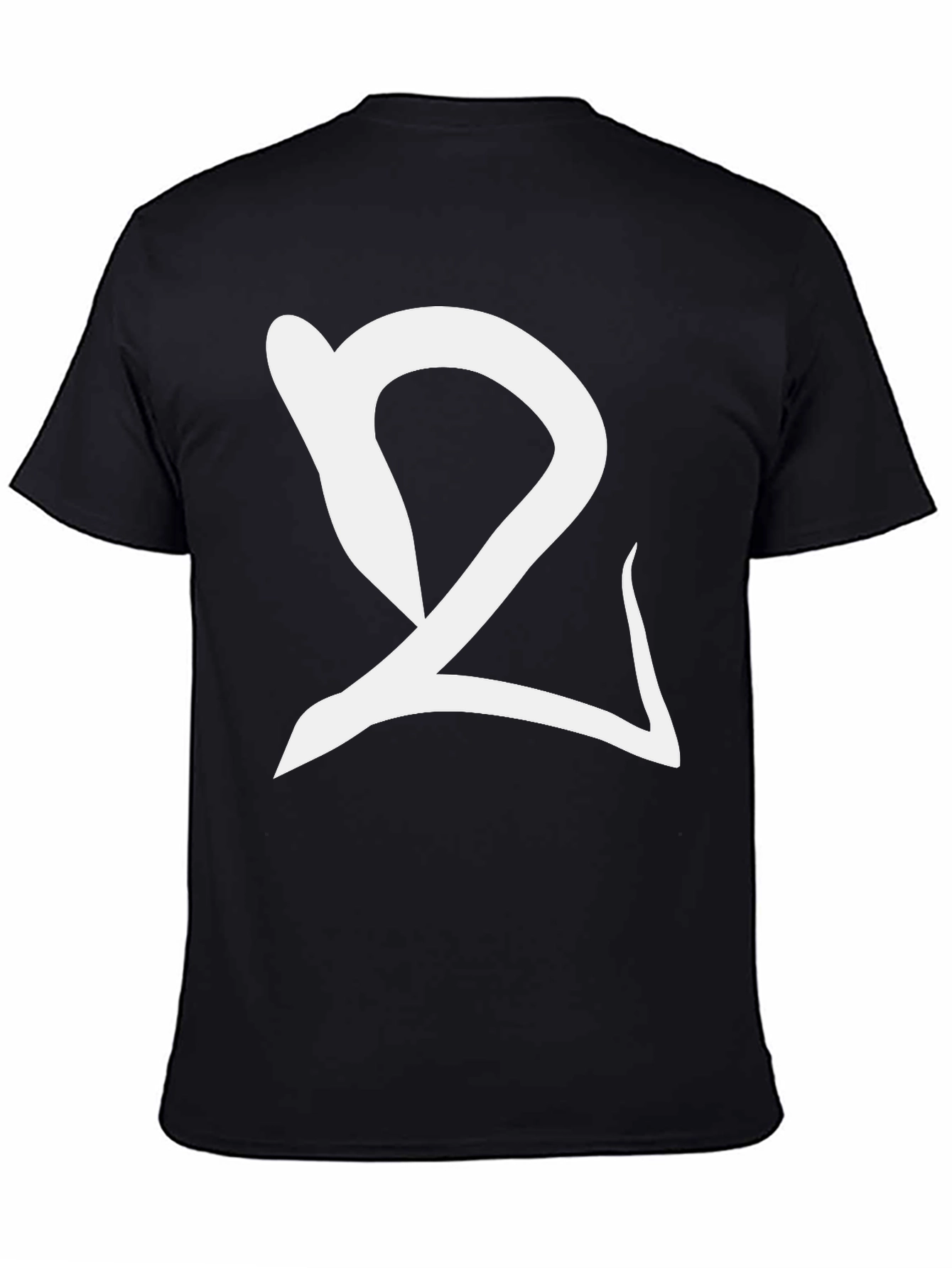 Black T-Shirt with Unique White Graphic Design