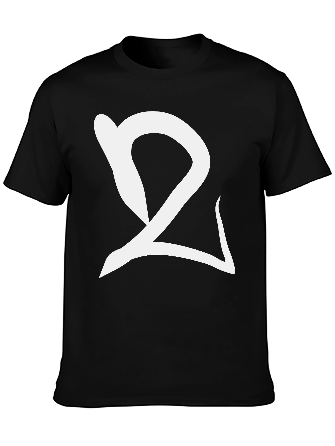 Black T-Shirt with Unique White Graphic Design