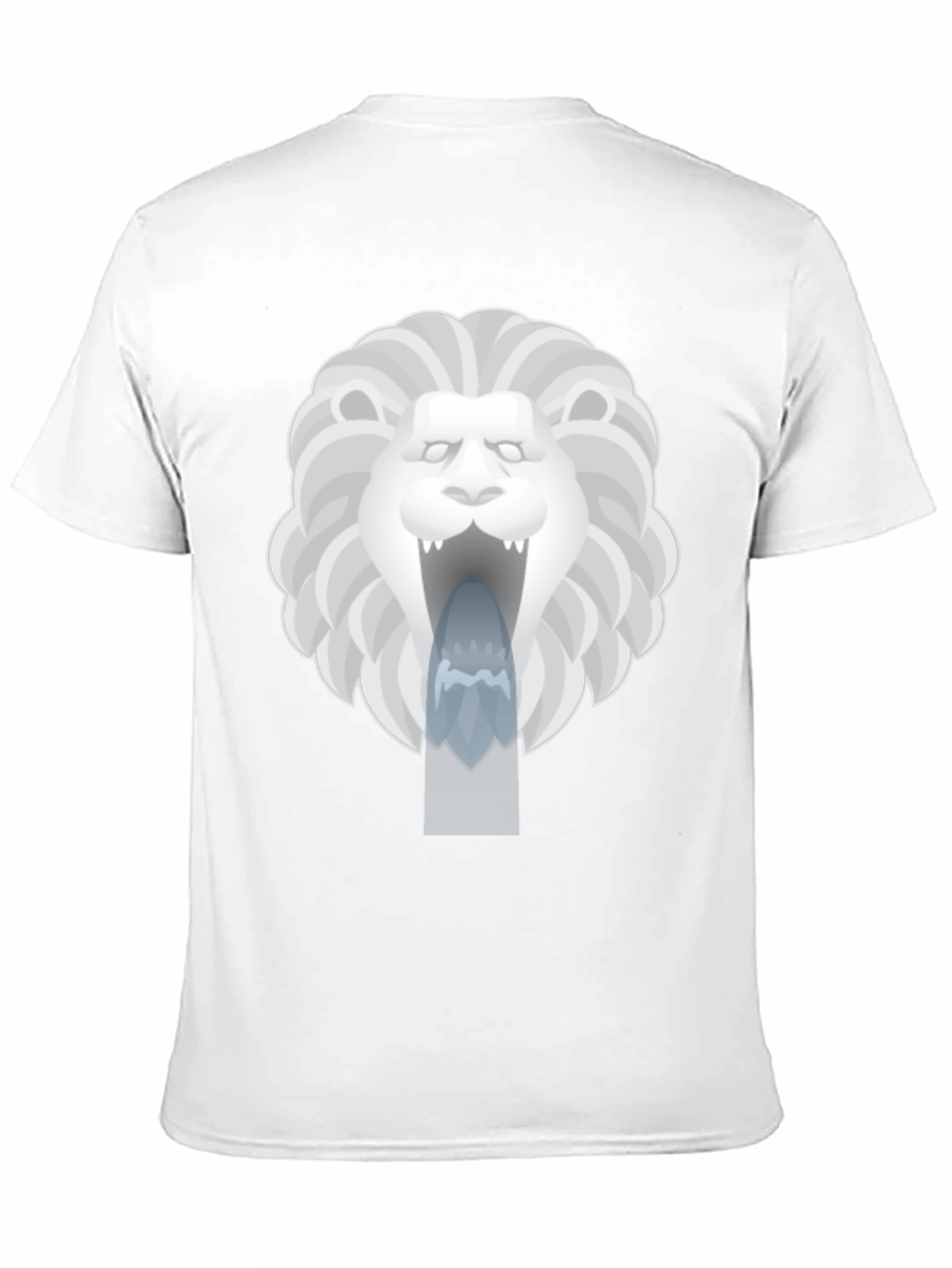 Lion Fountain Graphic Tee - Black Casual T-Shirt