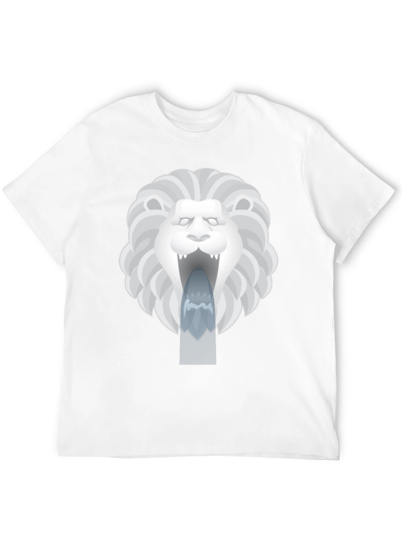 Lion Fountain Graphic Tee - Black Casual T-Shirt