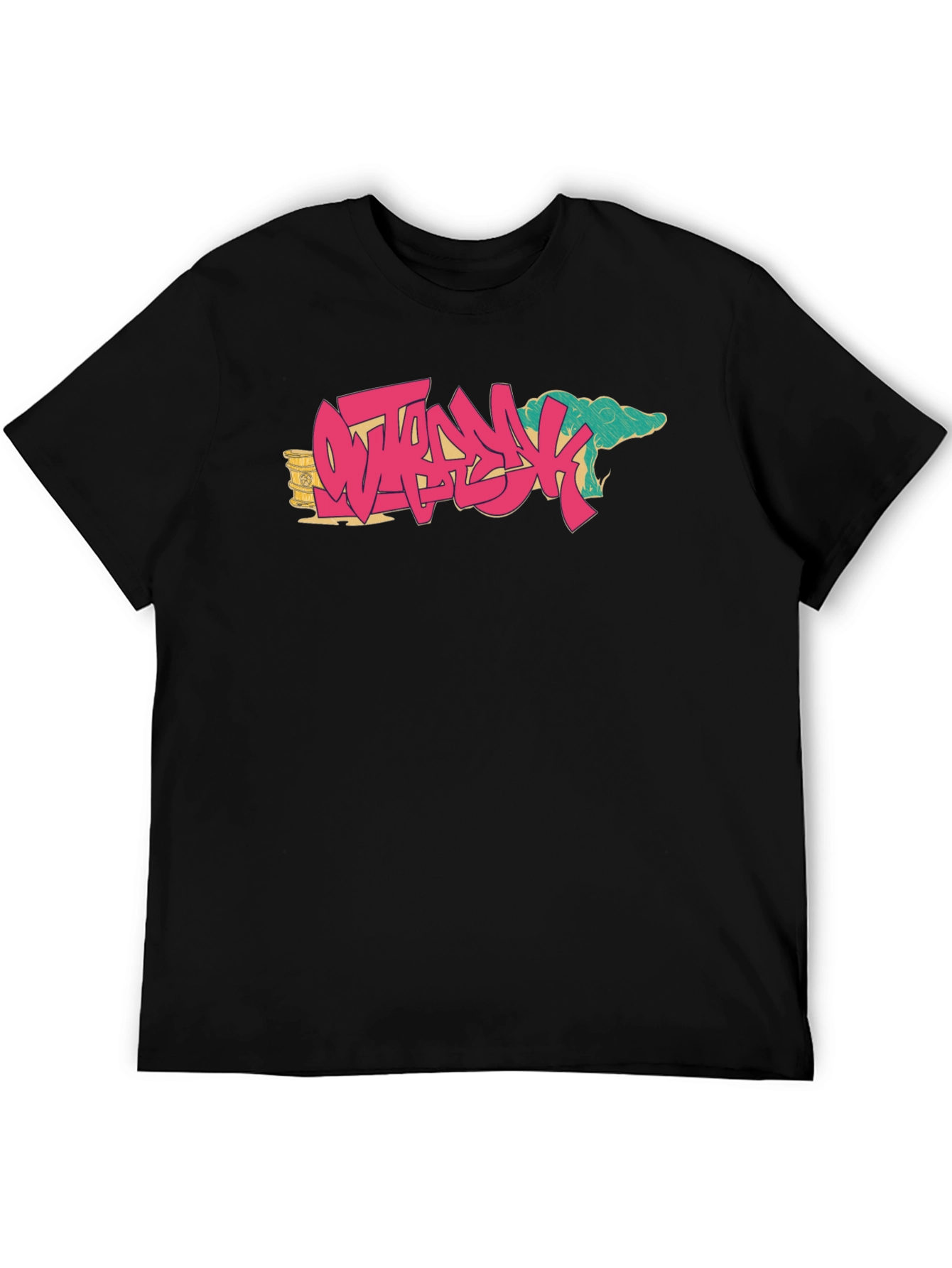 Ostrich Graffiti Style Black T-Shirt