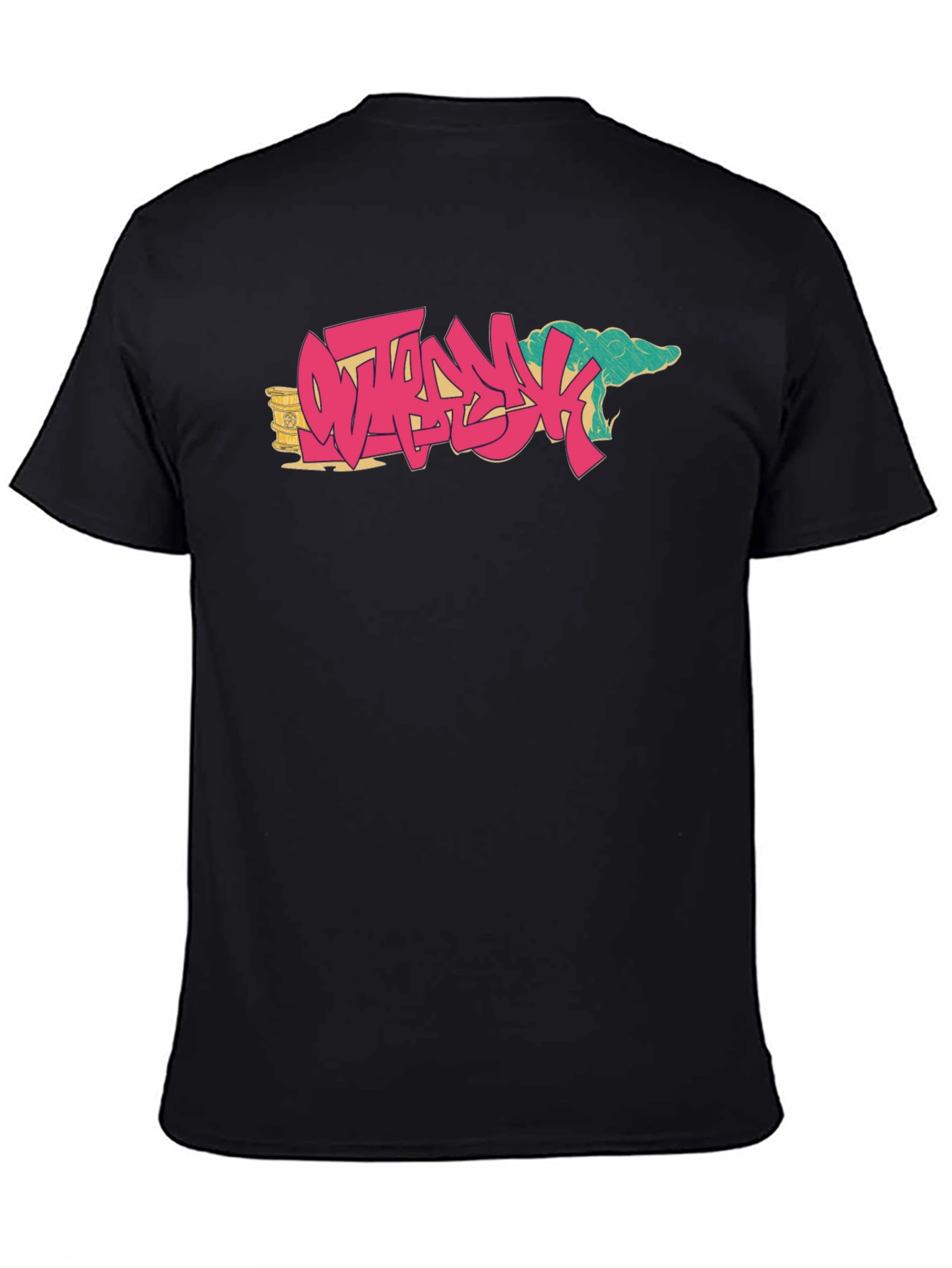 Ostrich Graffiti Style Black T-Shirt